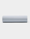 A Cozy Earth Soft-Wash Cotton Fitted Sheet in light gray is displayed lying flat on a plain white background, viewed from above.|Color:Shore