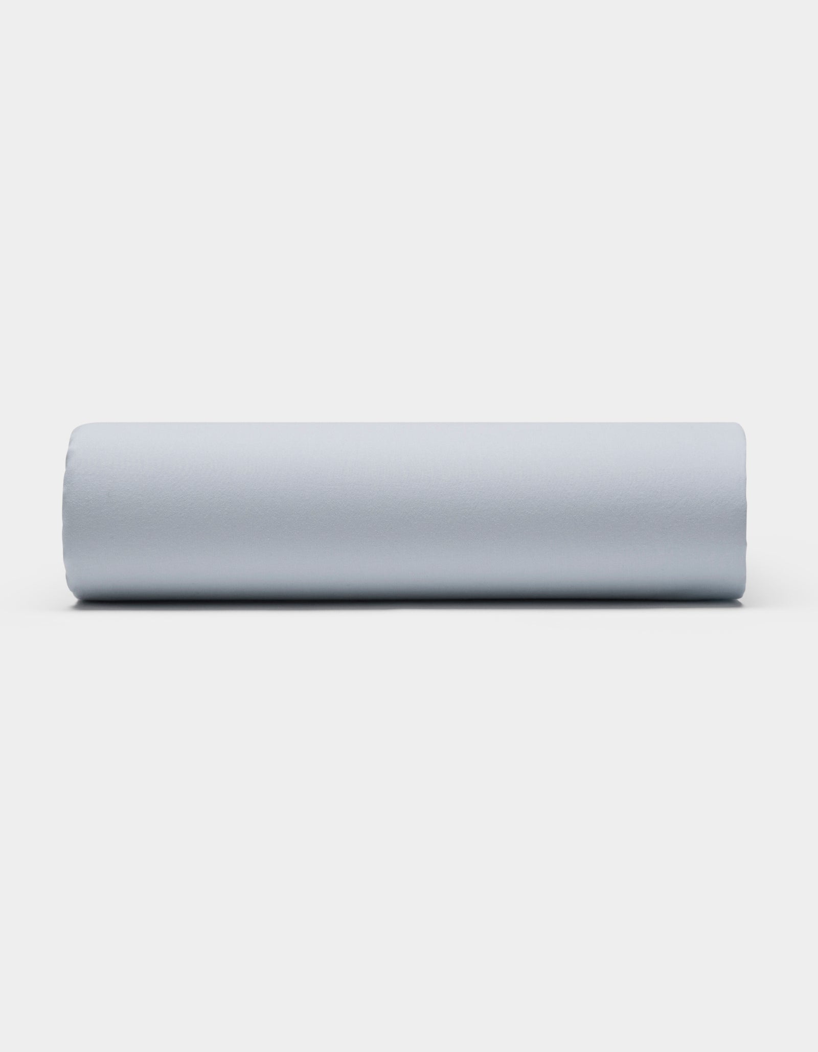 A Cozy Earth Soft-Wash Cotton Fitted Sheet in light gray is displayed lying flat on a plain white background, viewed from above.