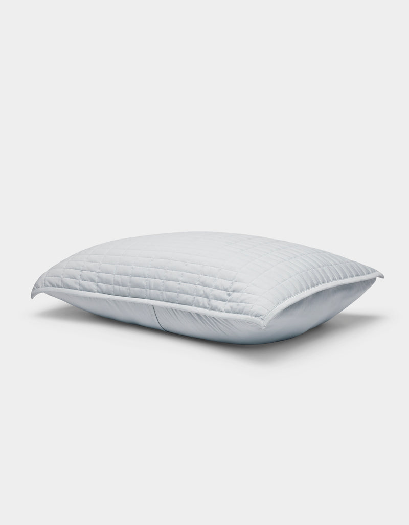 A single Cozy Earth Bamboo Jersey Quilted Sham in white, featuring a smooth surface with a subtle square pattern, displayed on a light gray background.