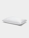 A single Cozy Earth Cooling Pillow Protector in white, rectangular shape with a plain cover, displayed on a white background.