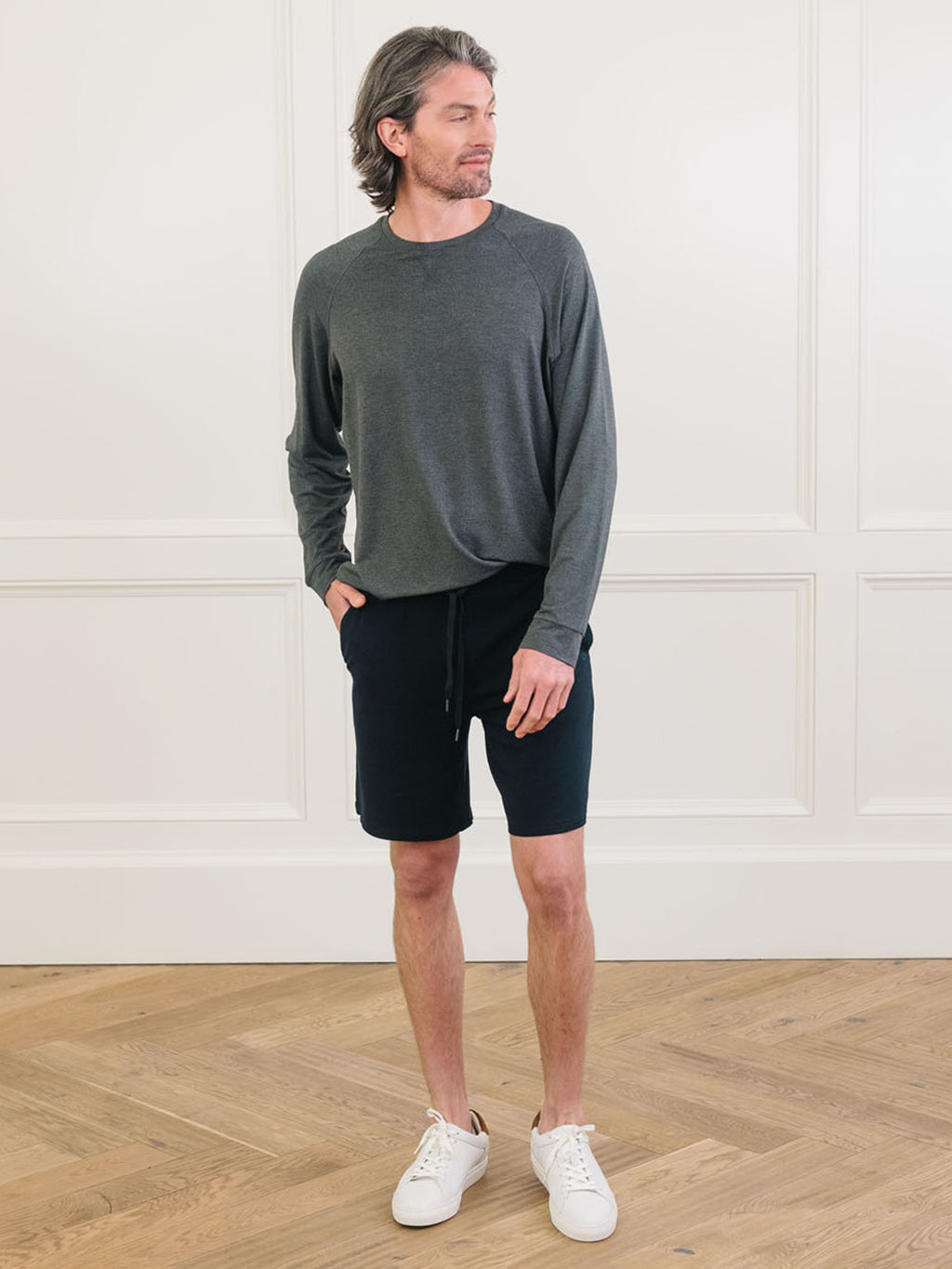 Men's Brushed Bamboo Viscose Shorts in Charcoal (Size: 2XL)
