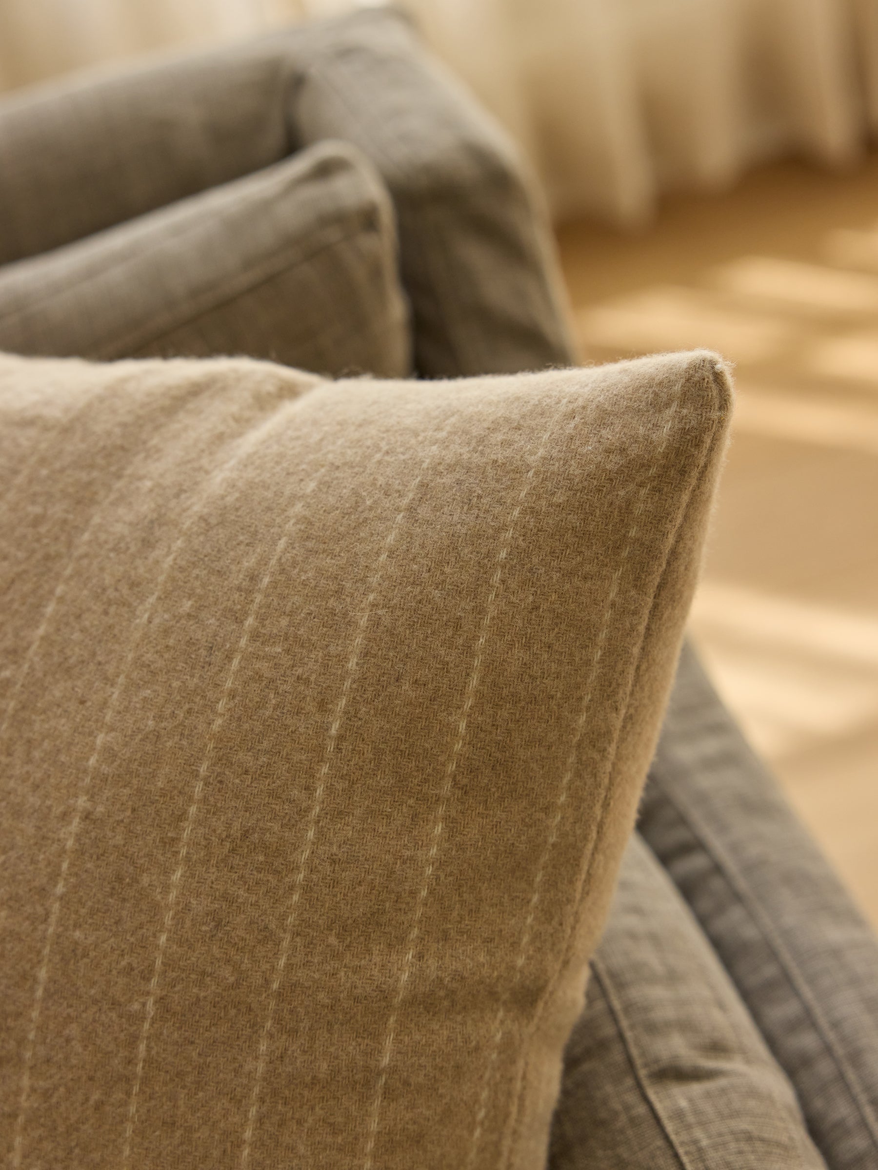 Close up of florence pillow in brandy color |Color:Brandy