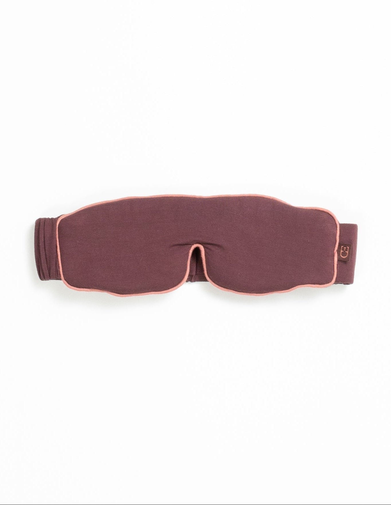 Burgundy sleep mask with white background 