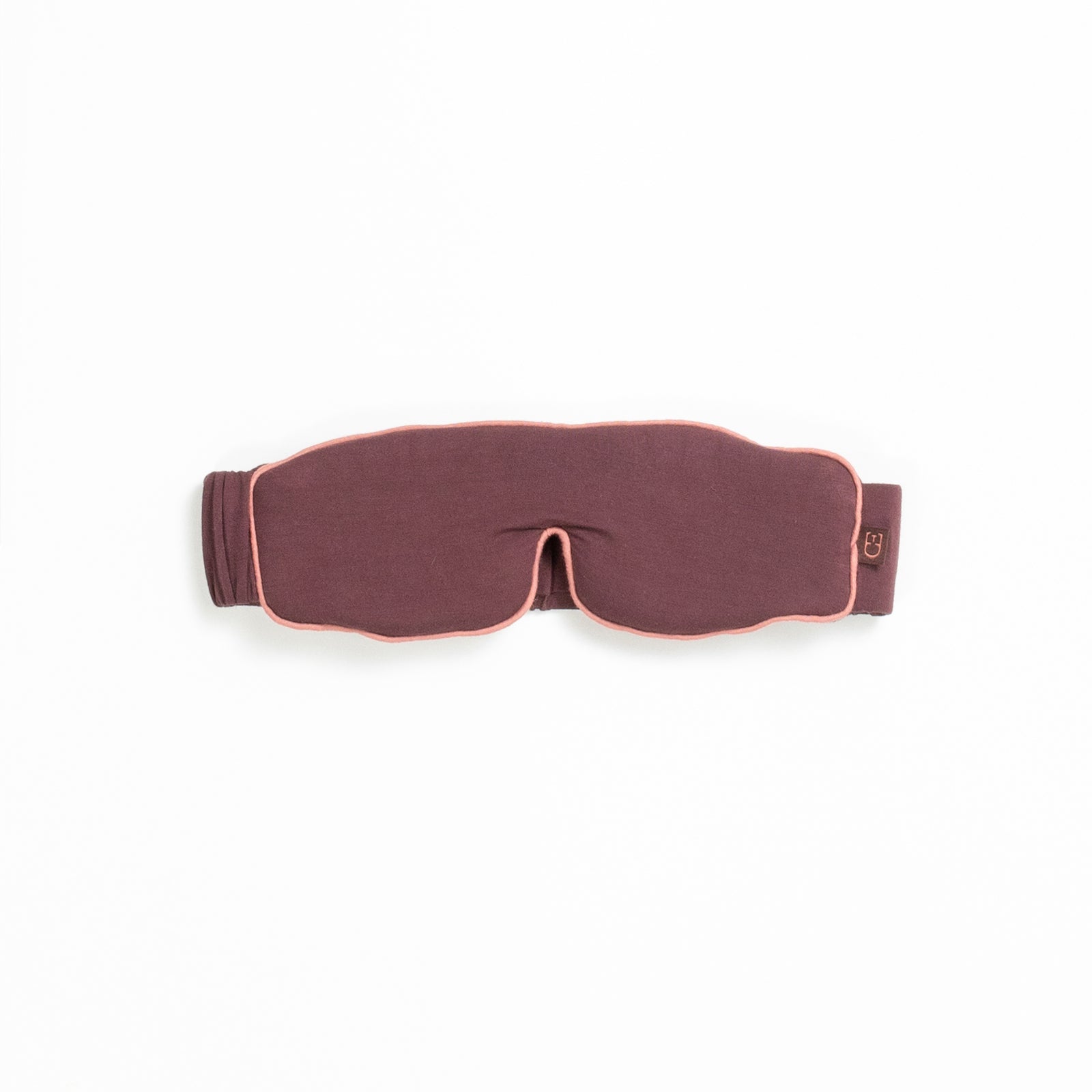 Burgundy sleep mask with white background 