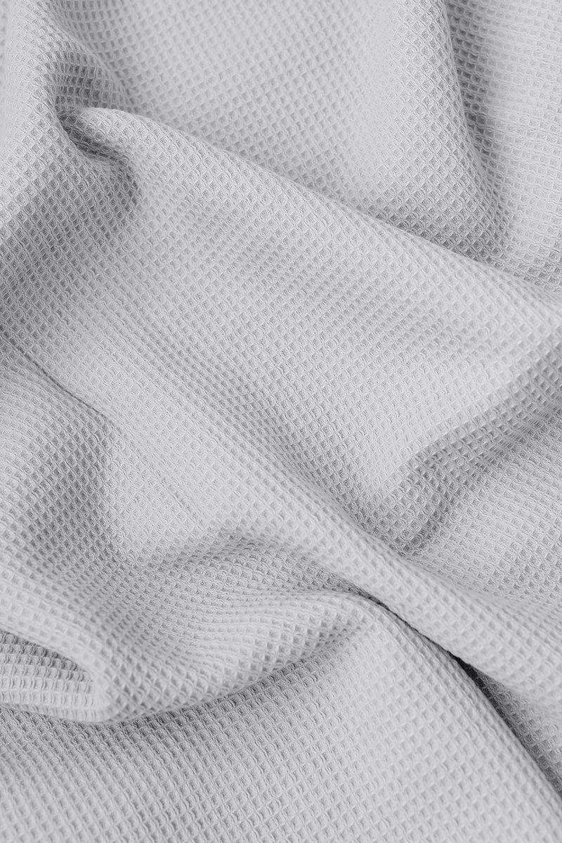 Waffle Bath Towel in the color Harbor Mist. Photo of Harbor Mist Waffle Bath Towel taken as a close up of the Waffle Bath Towel. The picture shows only the towel