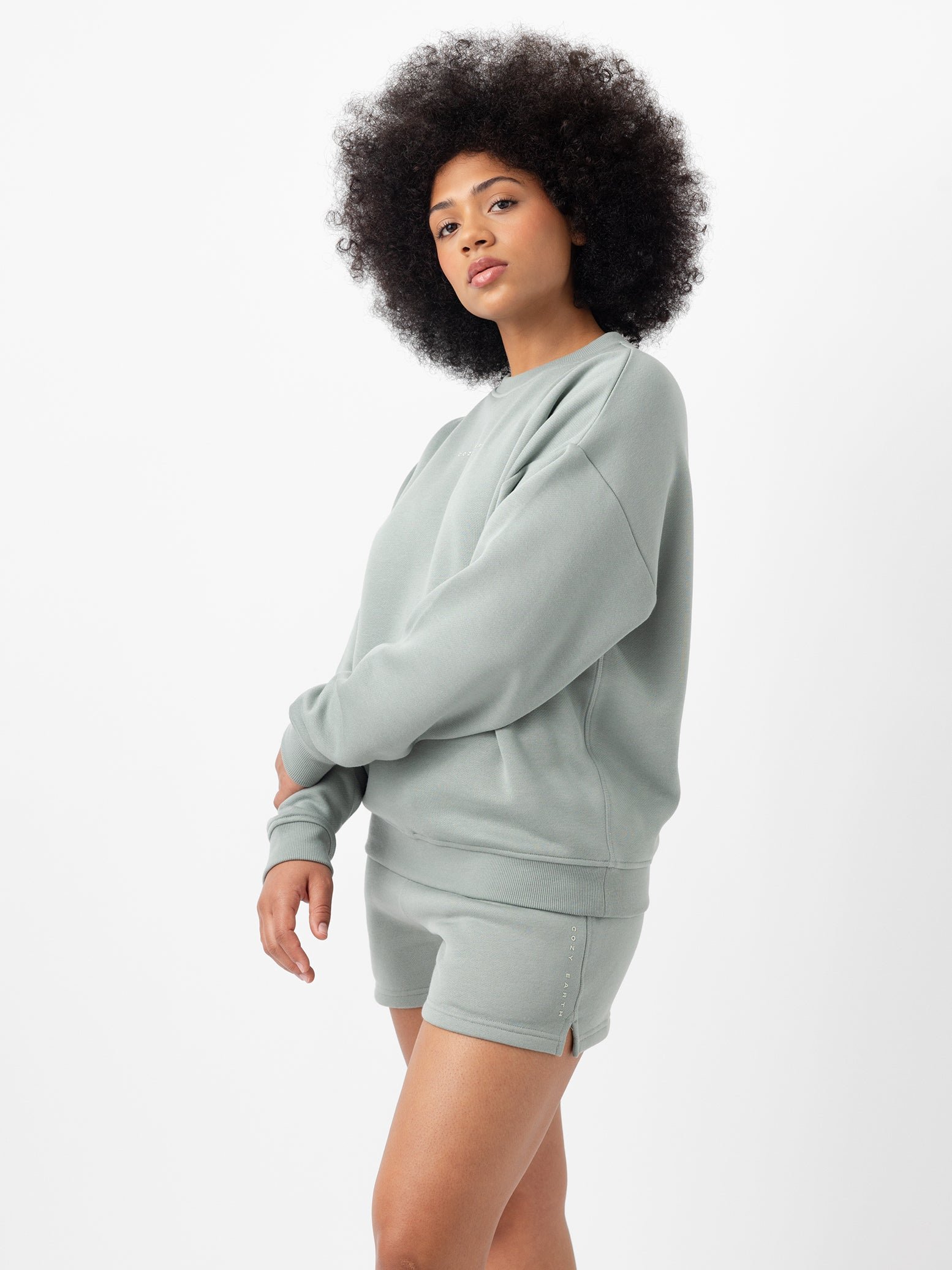 Haze CityScape Shorts. The shorts are being worn by a female model. The background it a white background. 