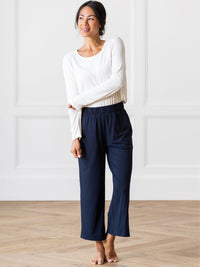 Women's Brushed Bamboo Wide Leg Pull On Pant TALL
