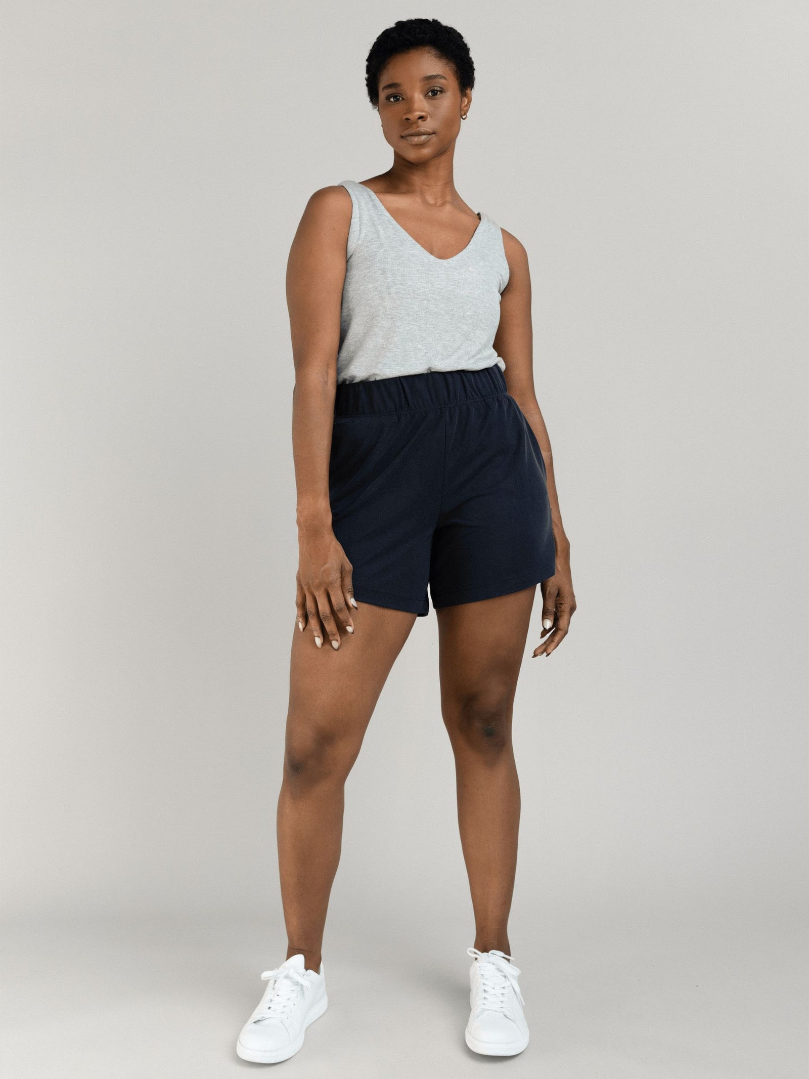 Women's Modern Modal Mid-Length Shorts in Navy