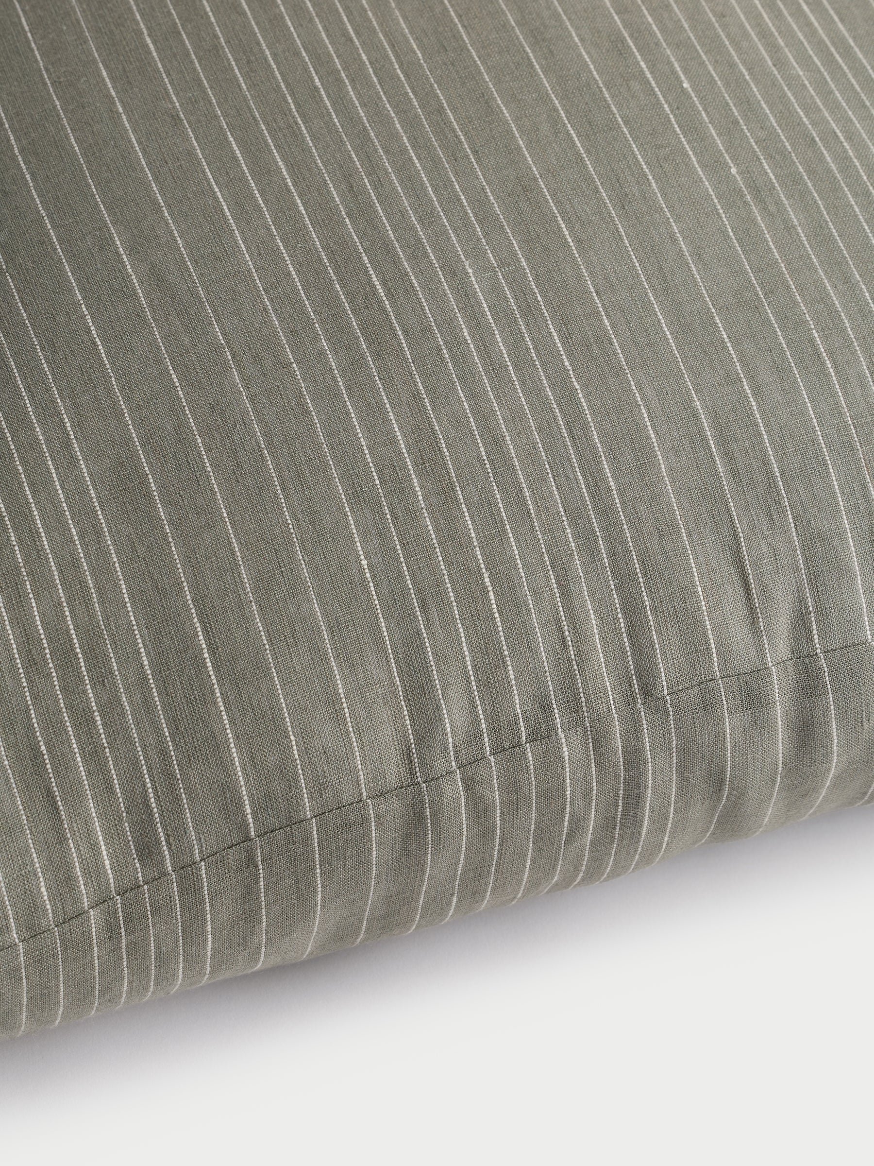 Cozy Earth striped throw pillow with plain white background |Color:Smoke|Size:14" x 30"
