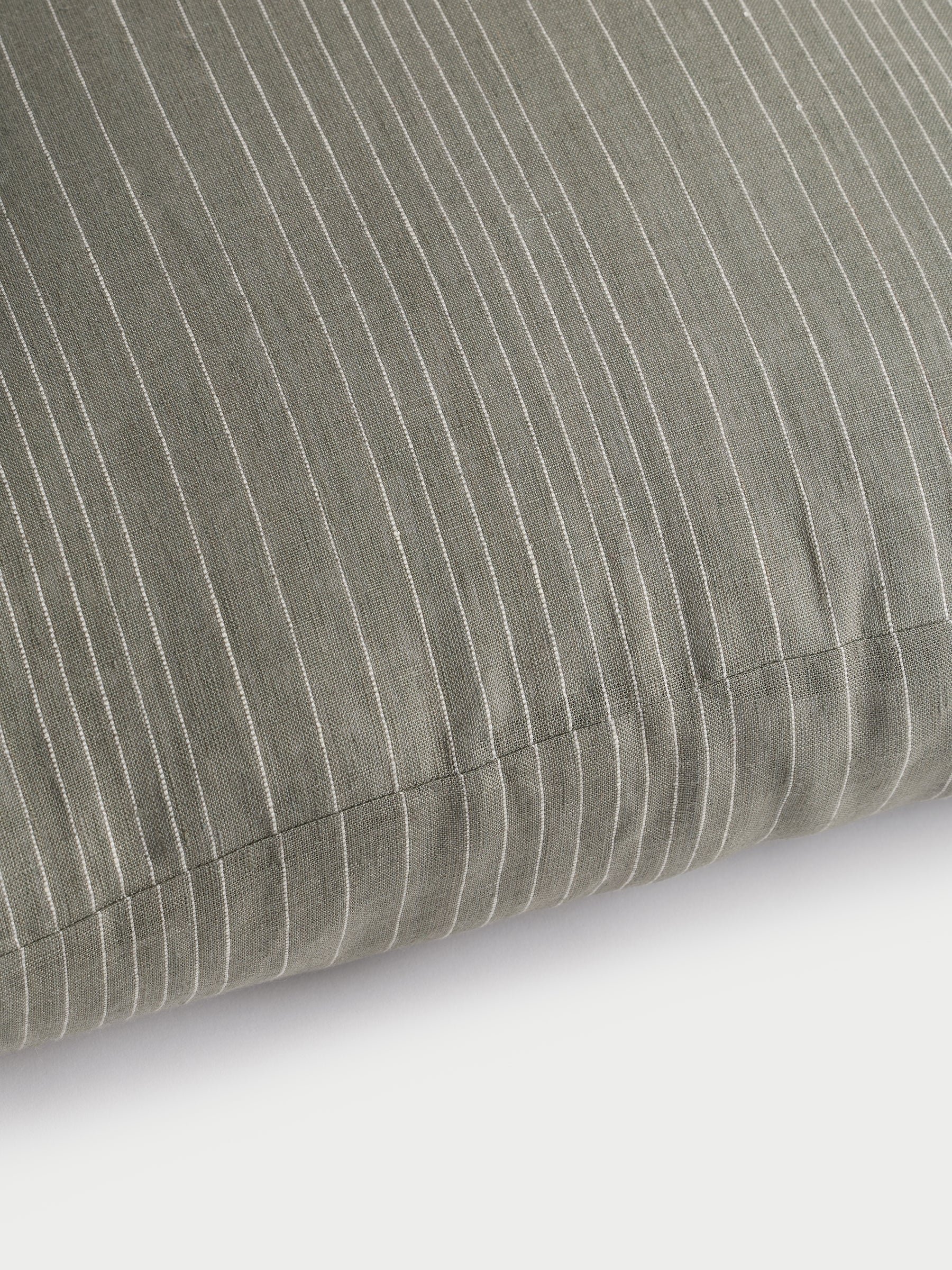 Cozy Earth striped throw pillow with plain white background |Color:Smoke|Size:20" x 20"