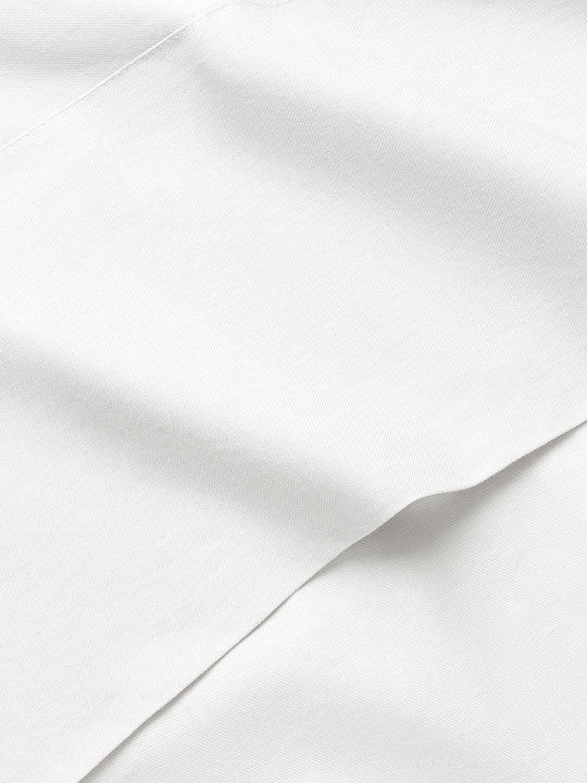 White Linen Bamboo Flat Sheet photographed close up. 