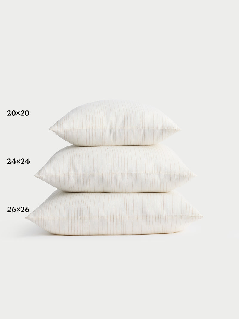 Cozy Earth striped throw pillow with plain white background