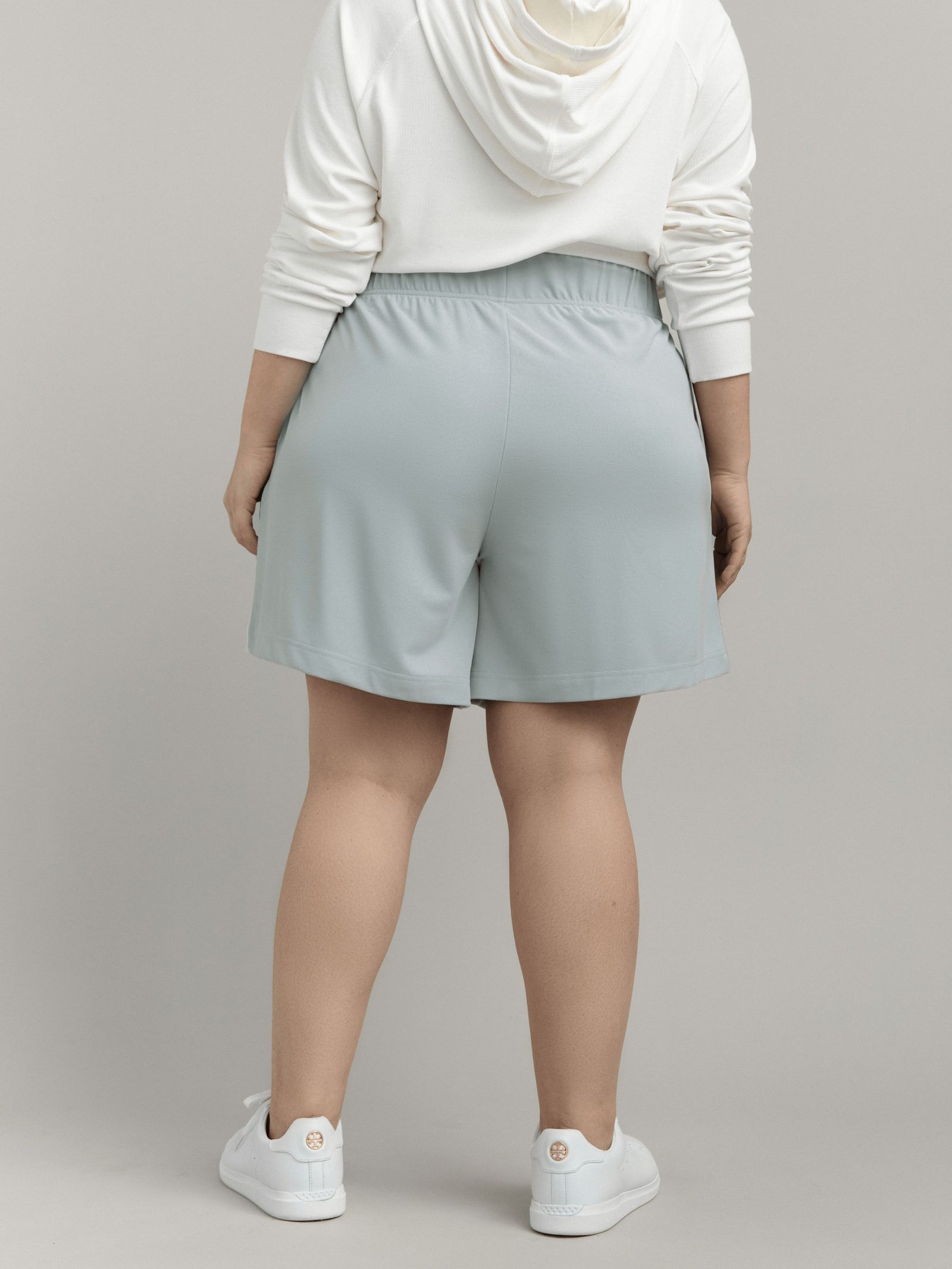 Women's Modern Modal Mid-Length Shorts in Glacier