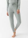 Haze Bamboo Jogger Set. The photo was taken close up, showing off the print of the joggers. |Color: Haze