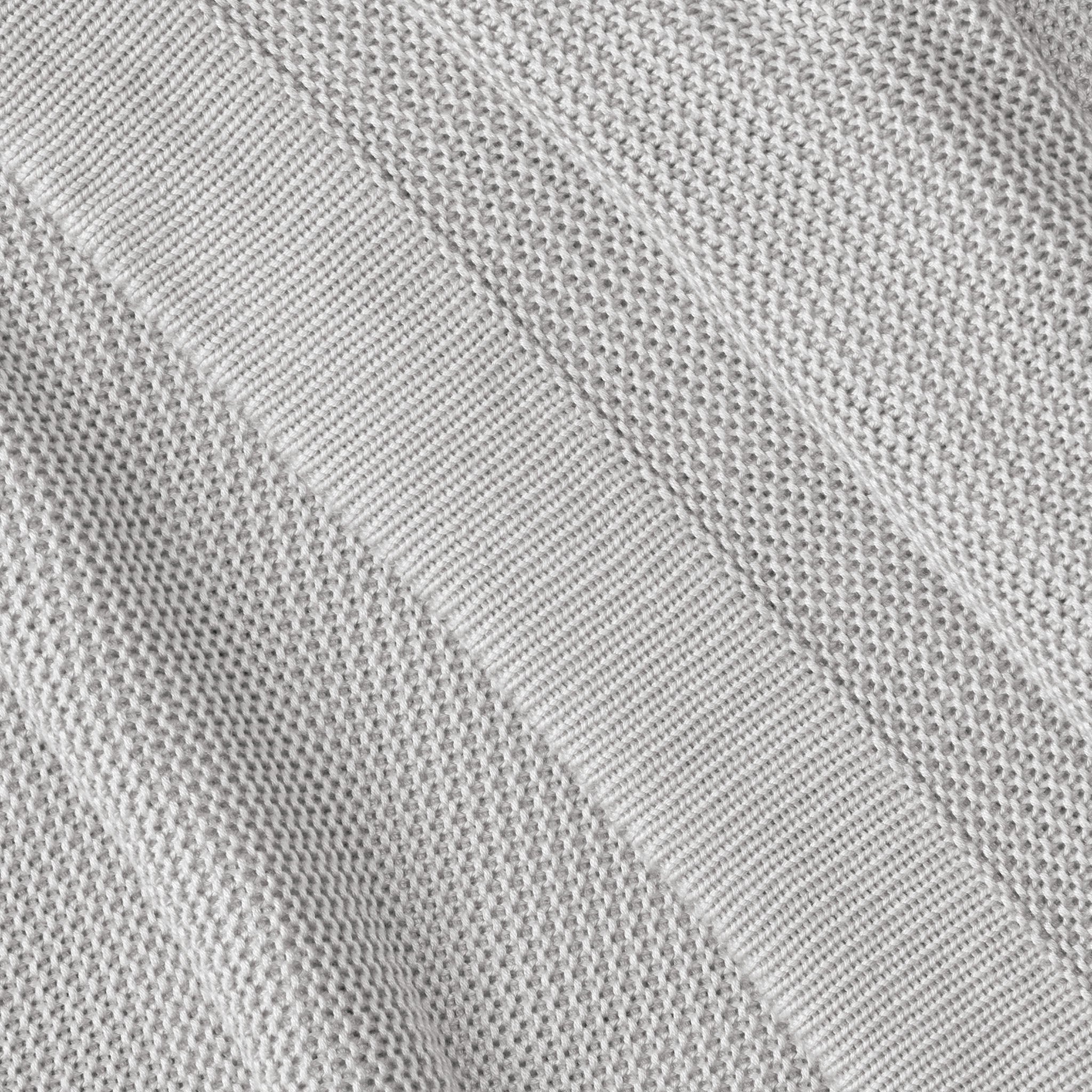 Close up of light grey cloud knit blanket 