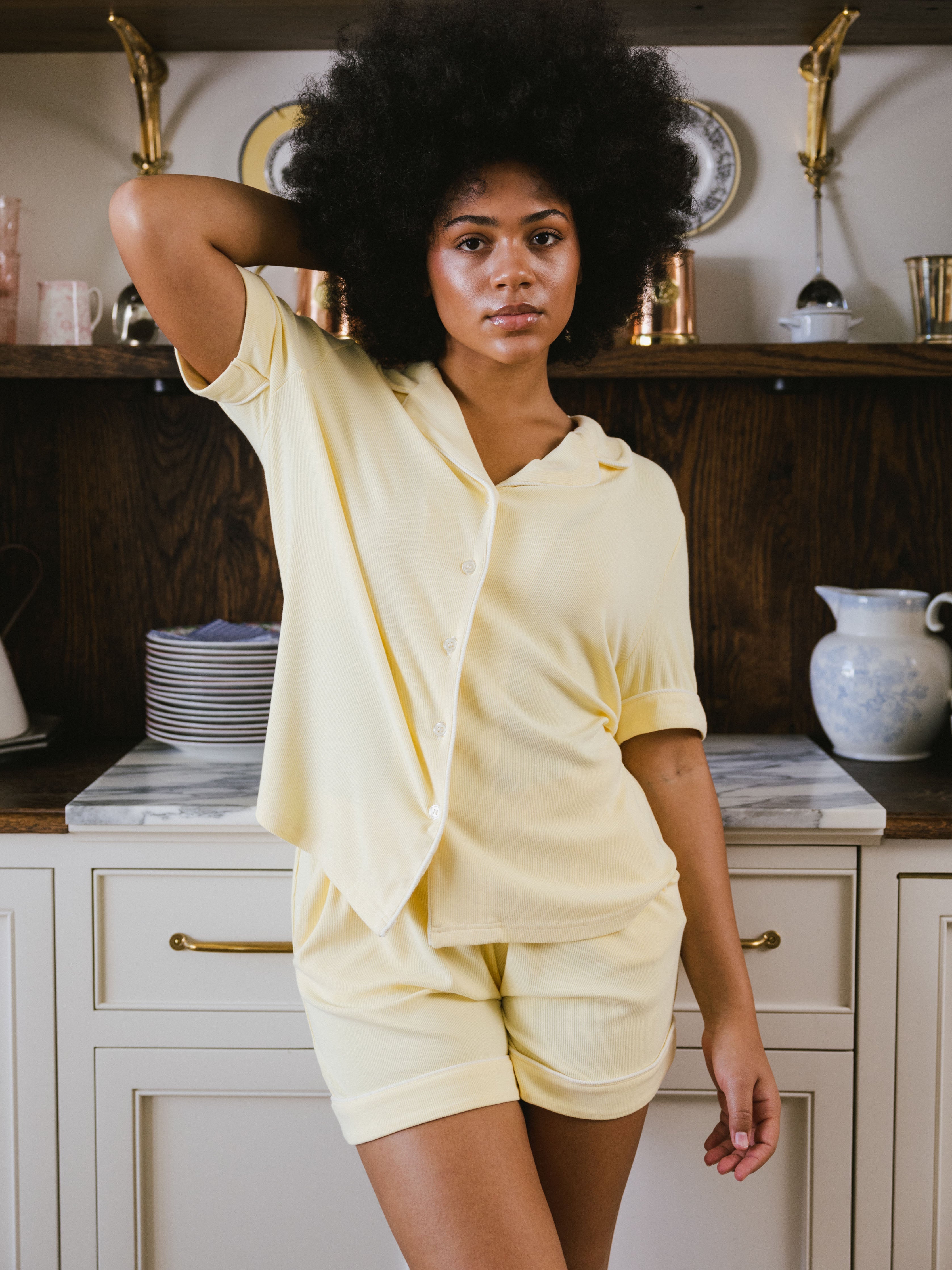 Rib Knit Classic Short Sleeve Pajama Set | Cozy Earth