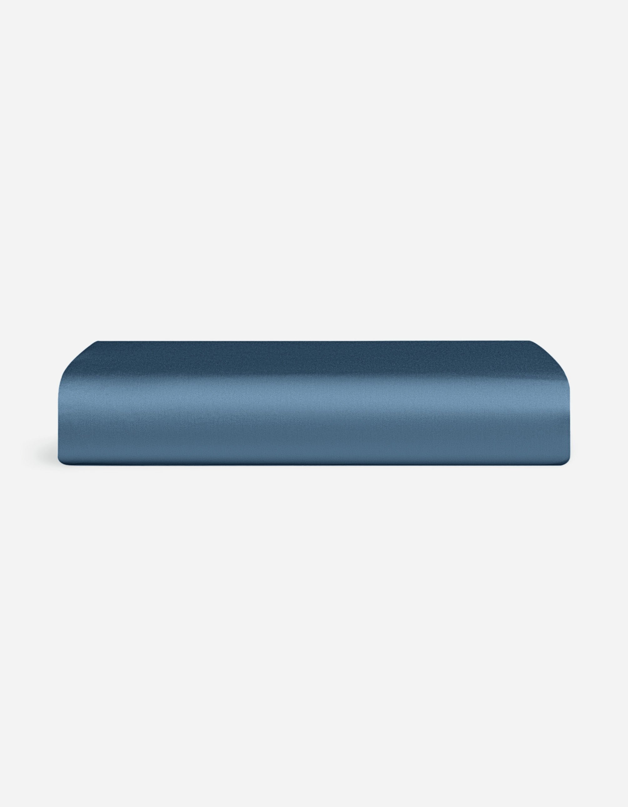 Pacific Blue fitted sheet folded with a white background 