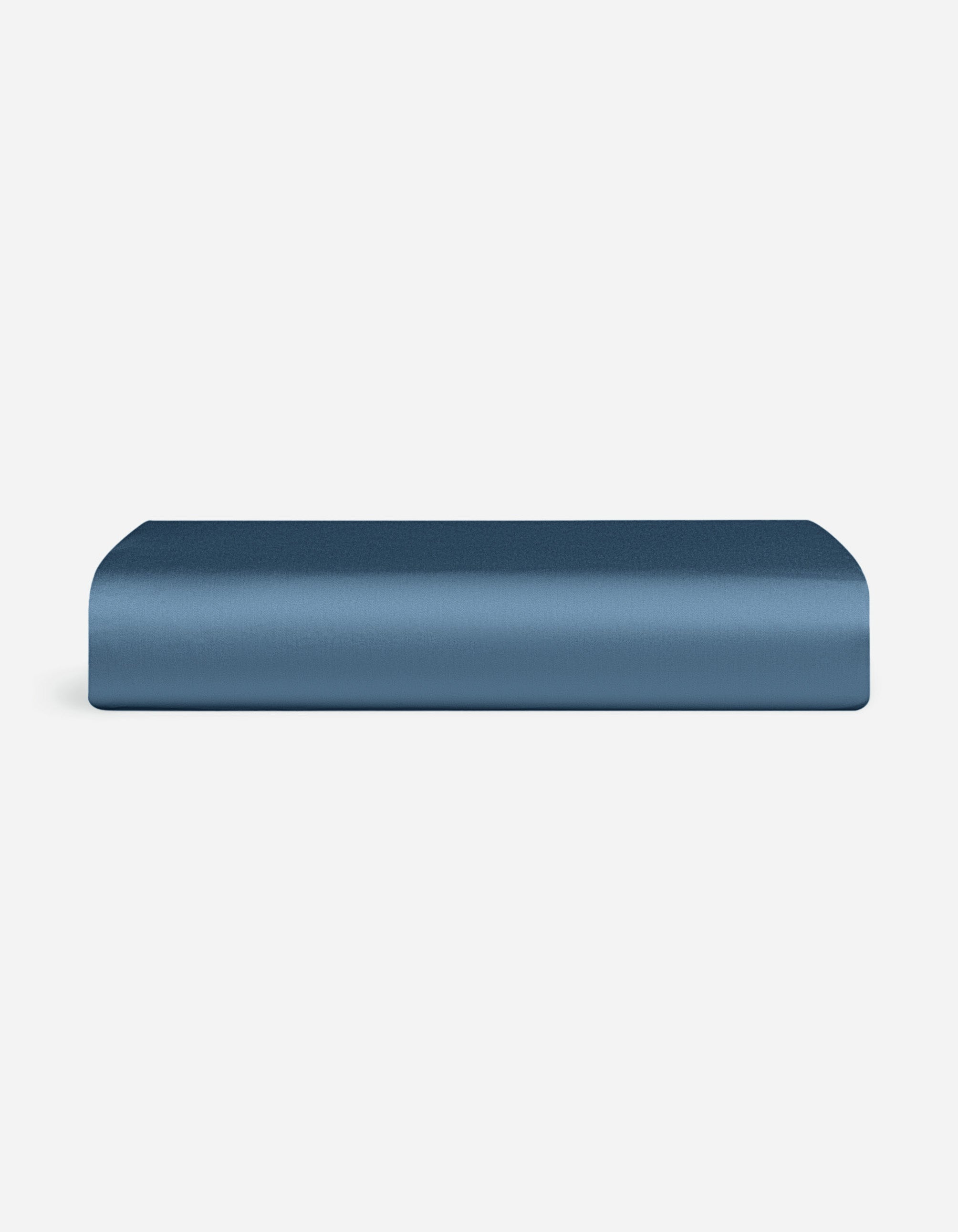 Pacific Blue fitted sheet folded with a white background |Color:Pacific Blue