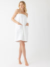 Woman wearing white towel wrap with white background |Color:White