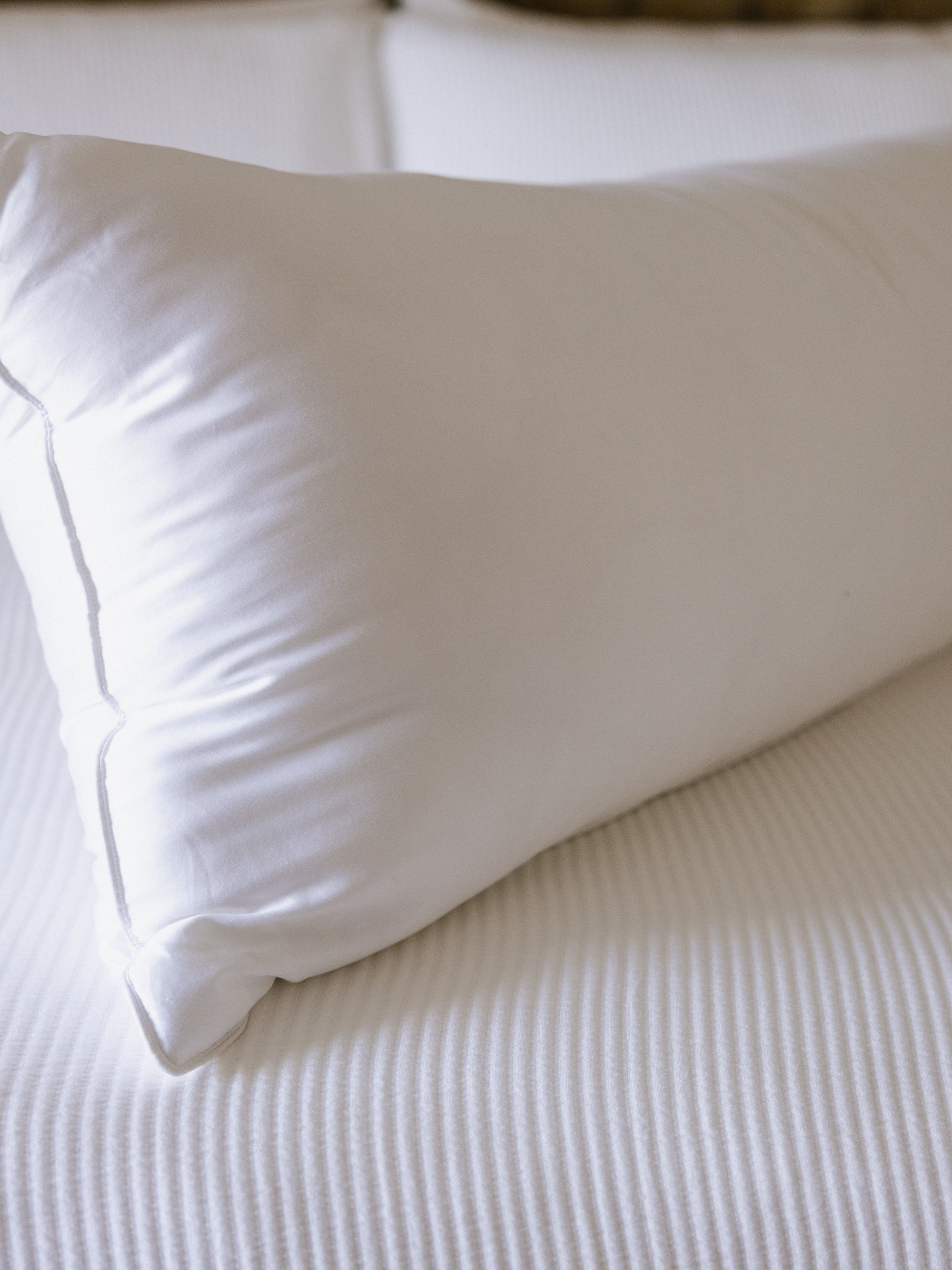 Close up of side of body pillow 