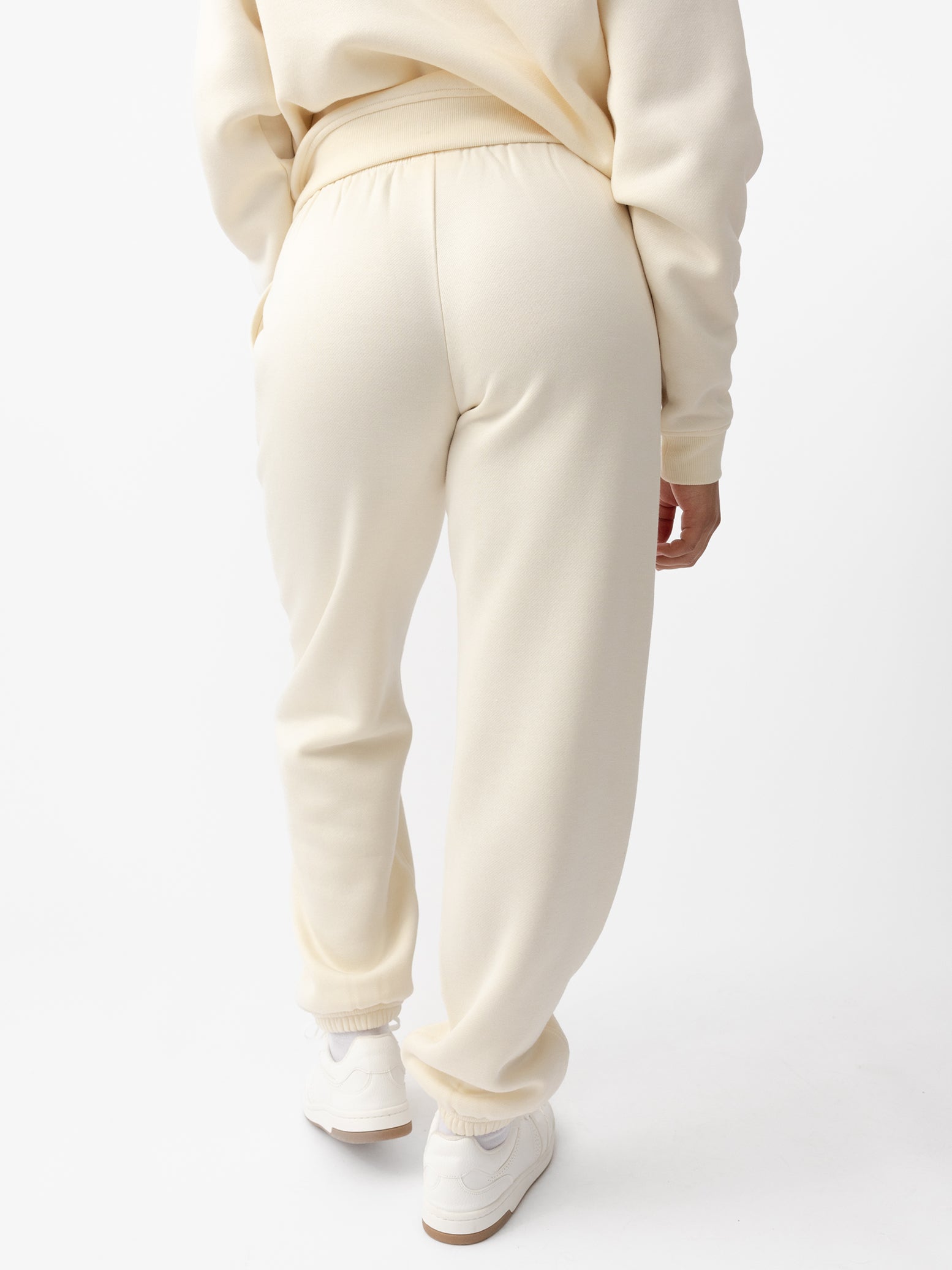  Woman wearing Alabaster CityScape Sweat Pant with white background 