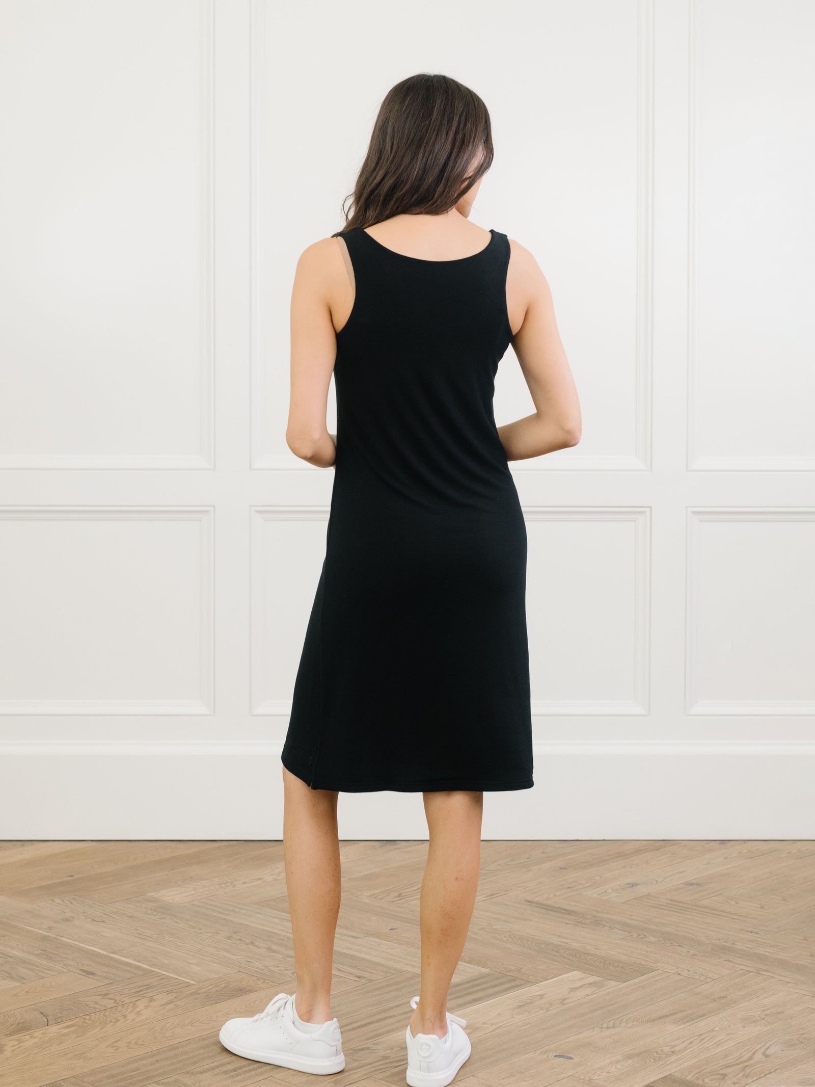 Bamboo Rib-Knit V-Neck Tank Lounge Dress | Cozy Earth Bamboo Rib-Knit V-Neck Tank Lounge Dress | Cozy Earth