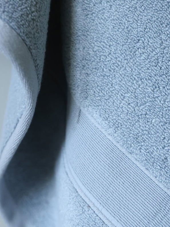 Close up of harbor mist luxe towel 