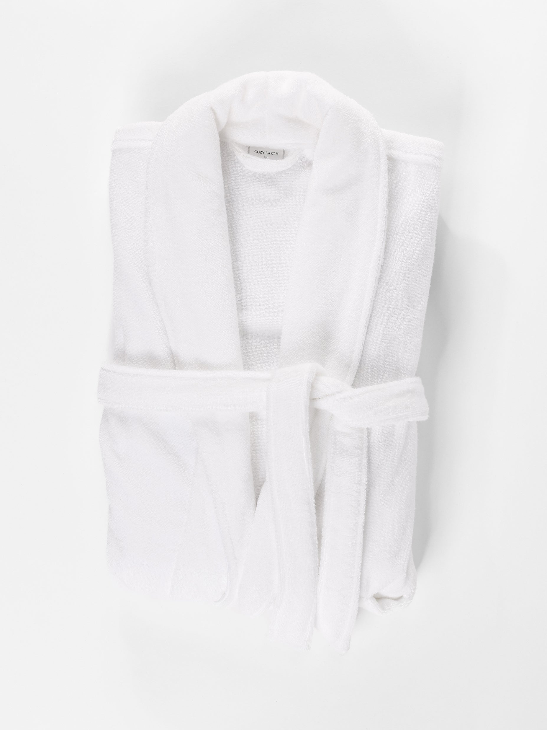 White bath robe folded with white background |Color:White
