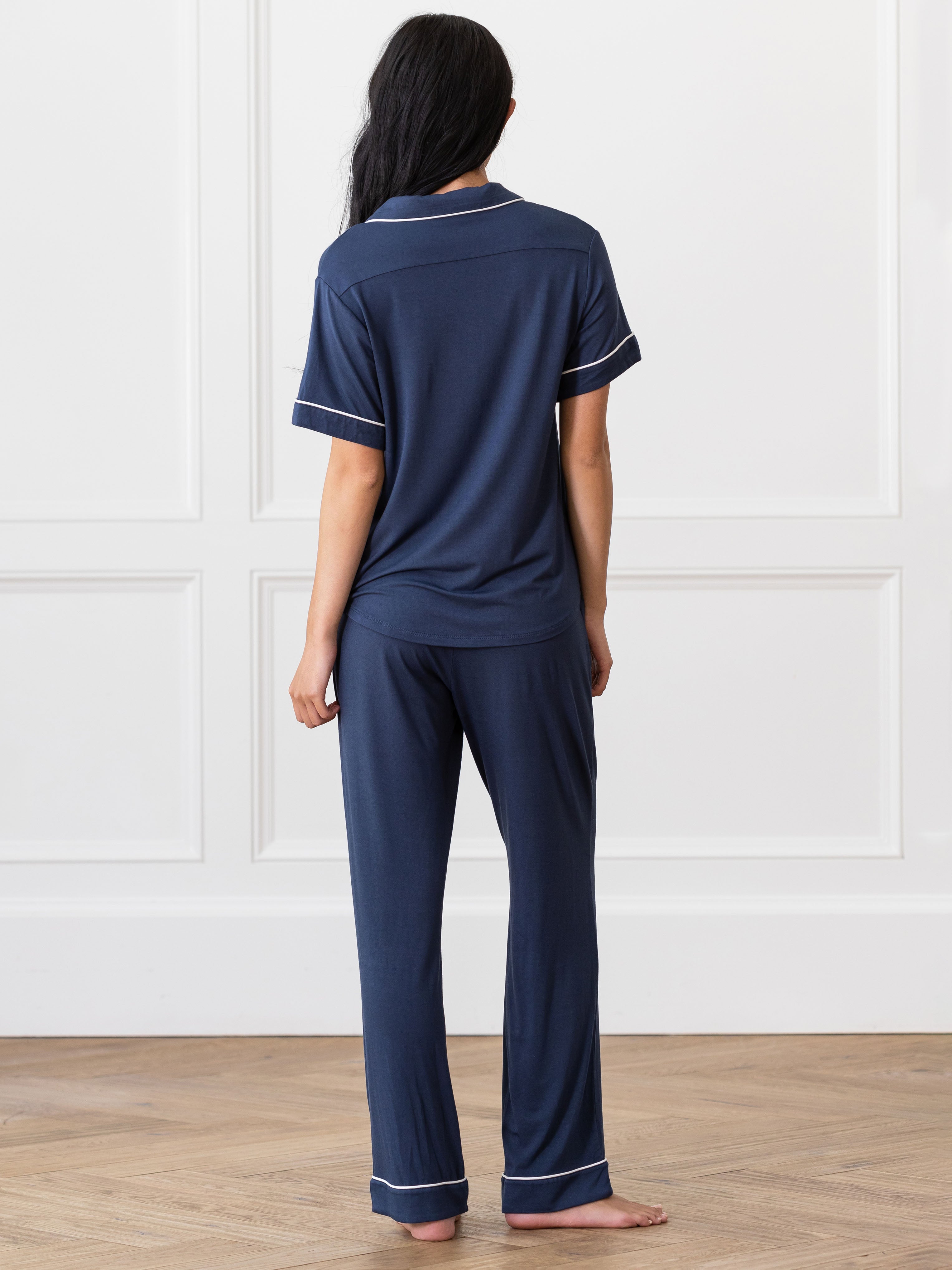 Women's Bamboo Stretch-Knit Short Sleeve & Pant PJ Set
