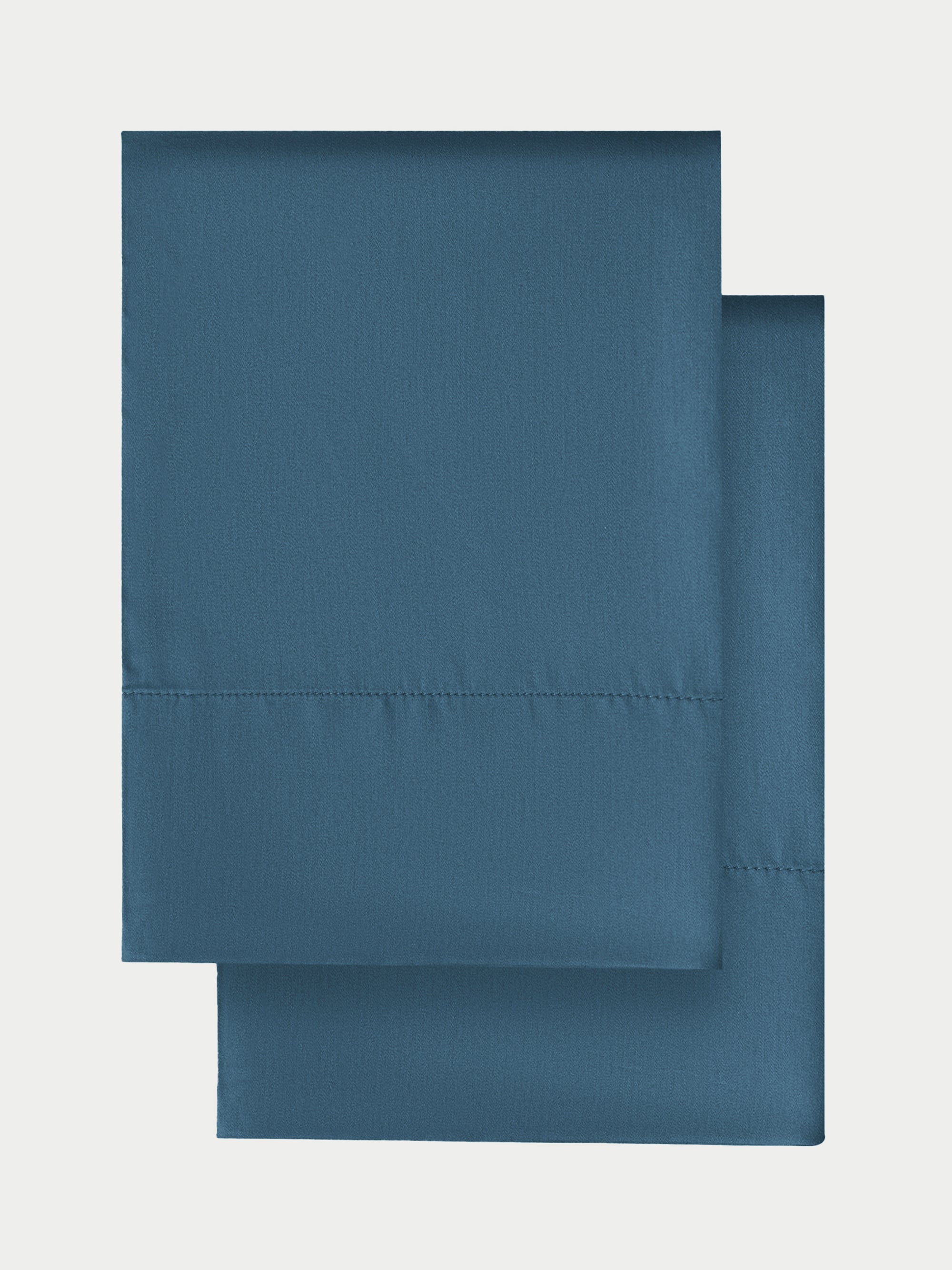 Flat lay of two pillowcases in pacific blue standard/king/body Blue 