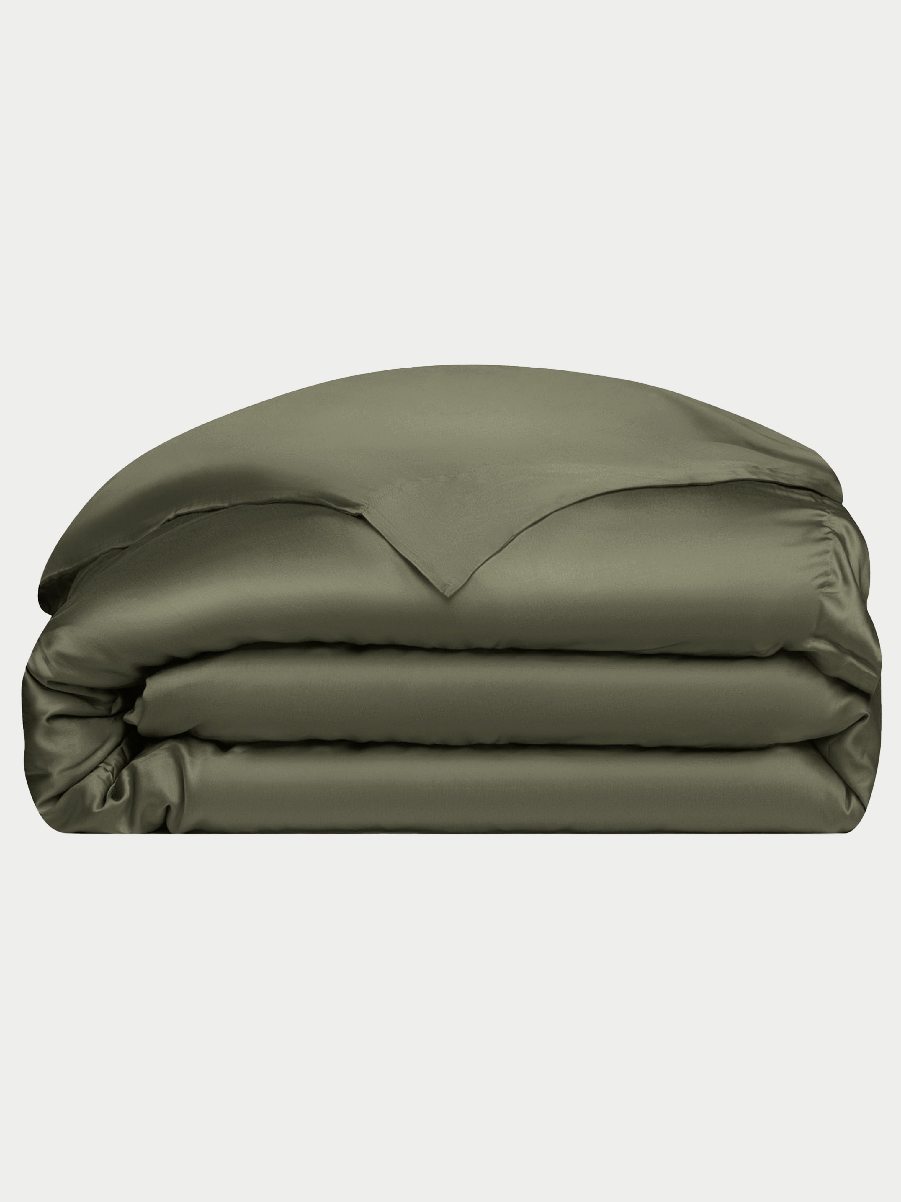 Olive duvet cover folded with white background |Color:Olive