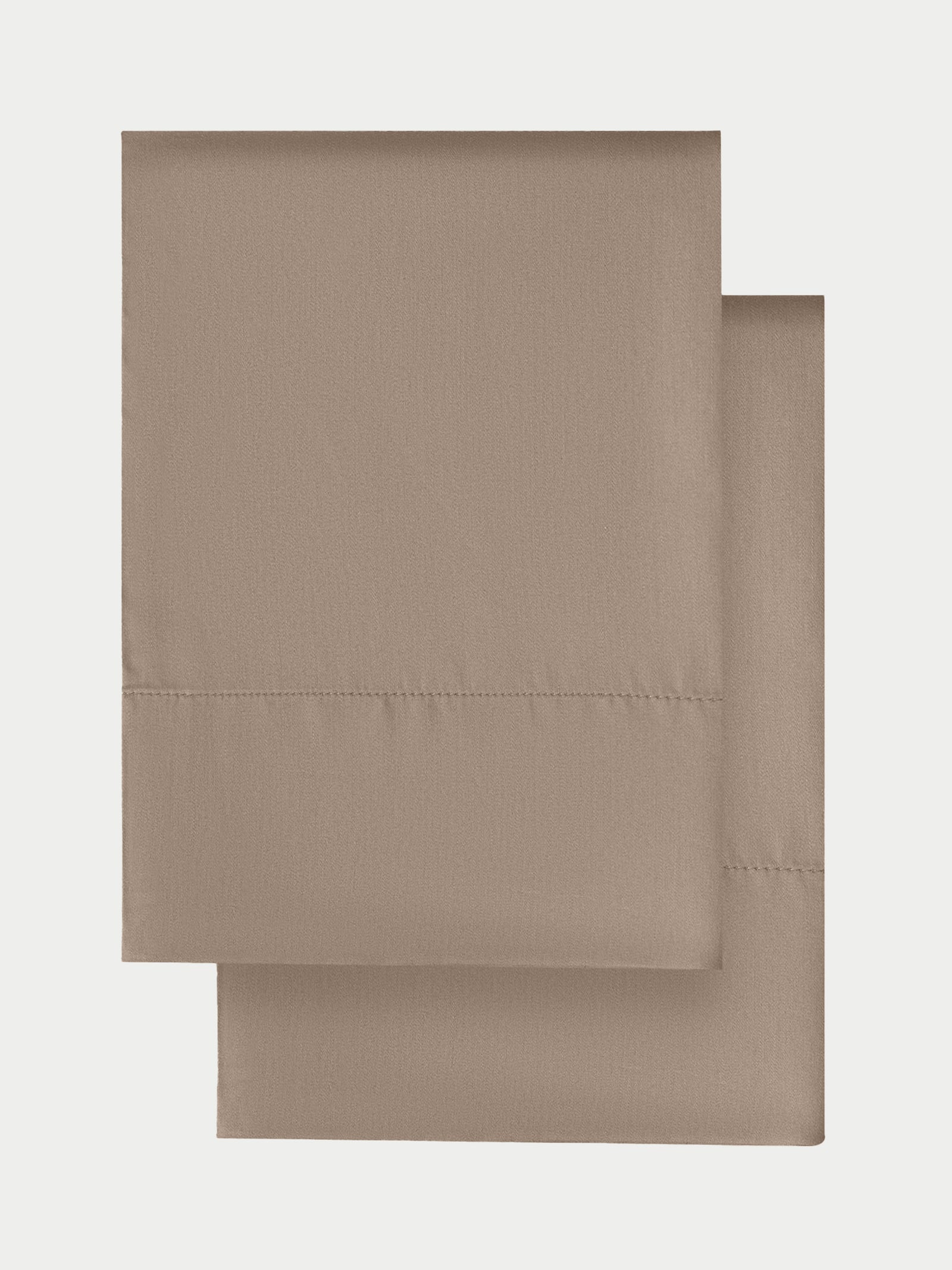 Flat lay of two pillowcases in walnut standard/king/body