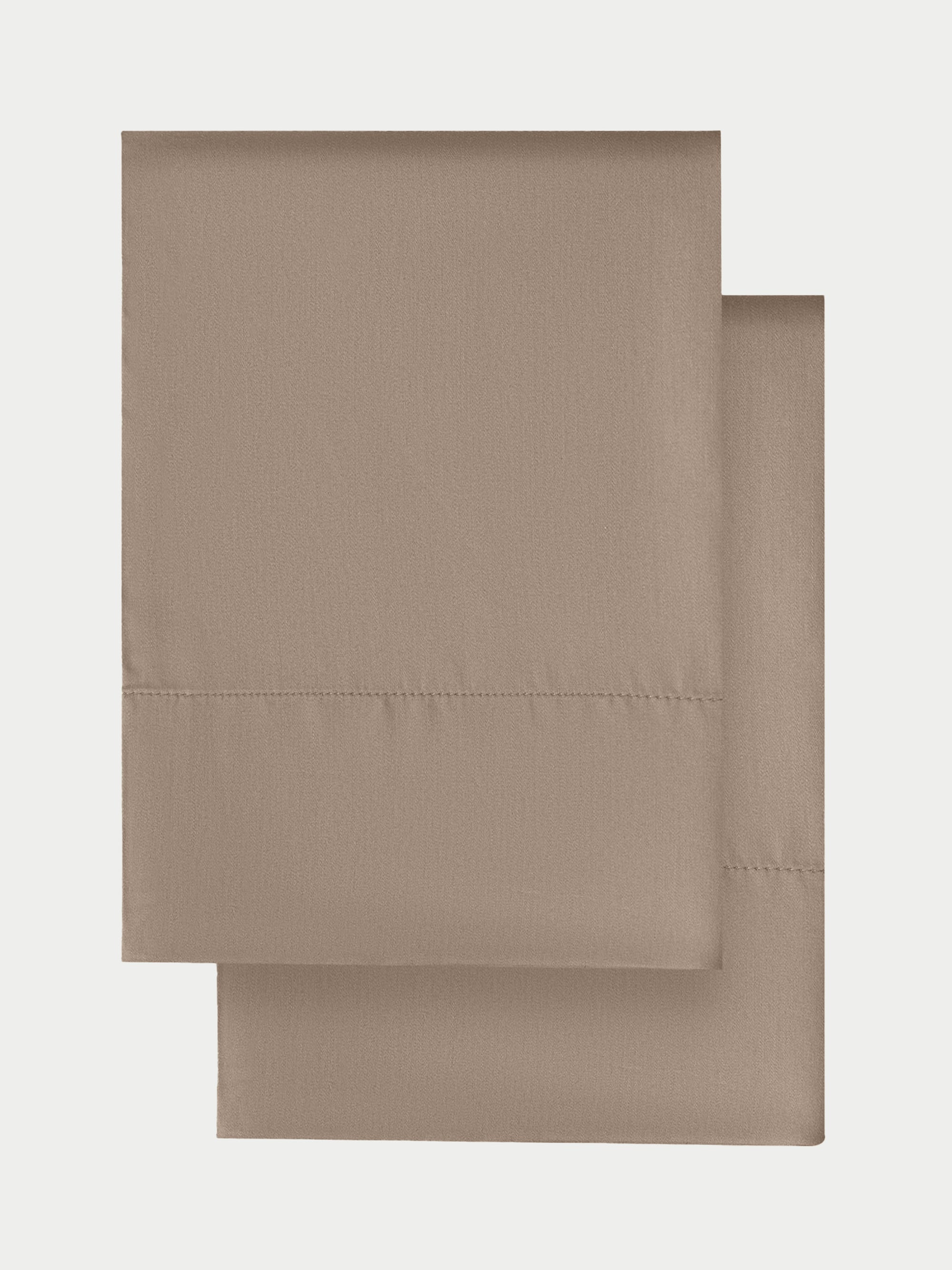 Flat lay of two pillowcases in walnut standard/king/body 