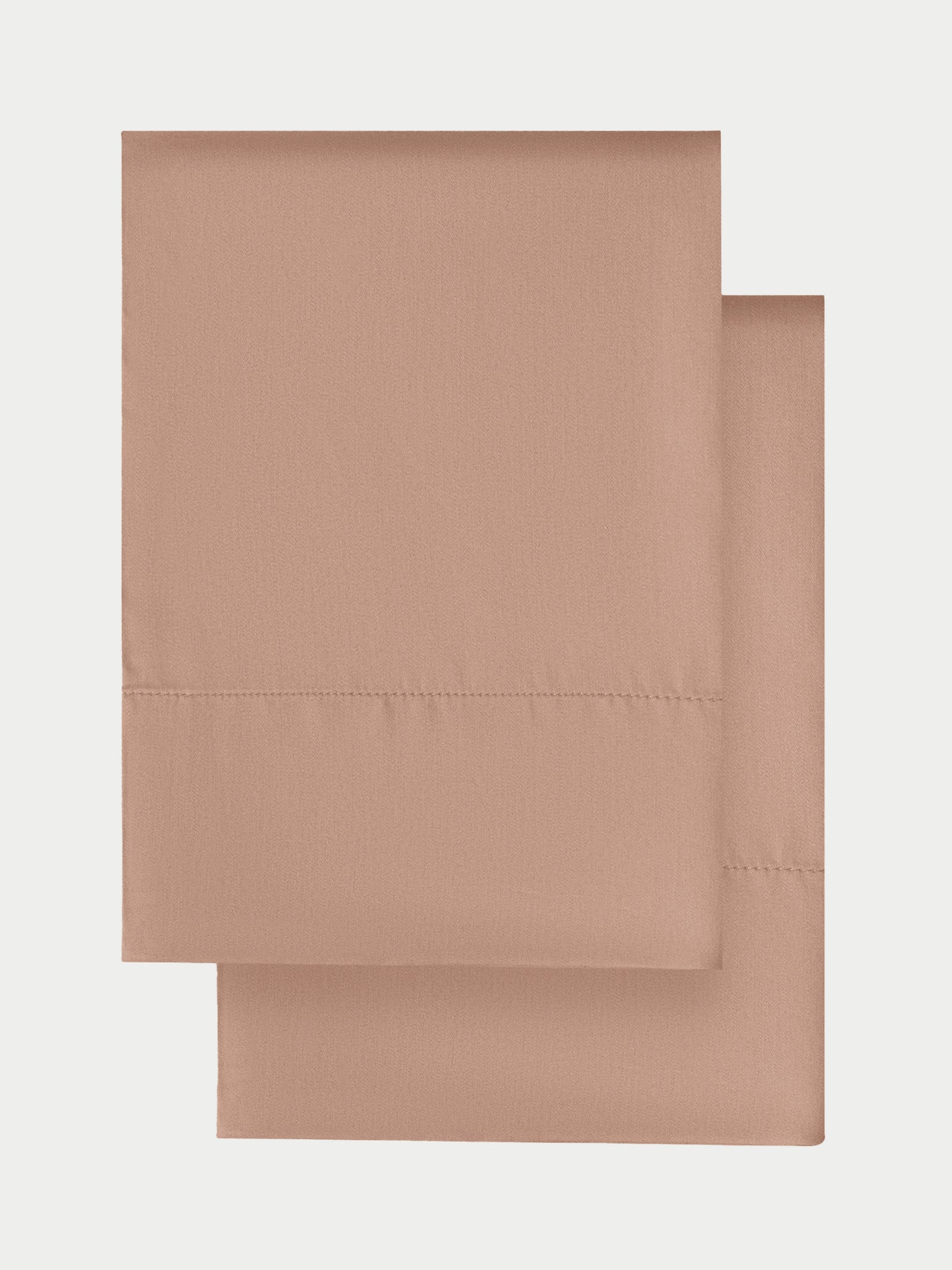 Flat lay of two pillowcases in clay standard/king/body