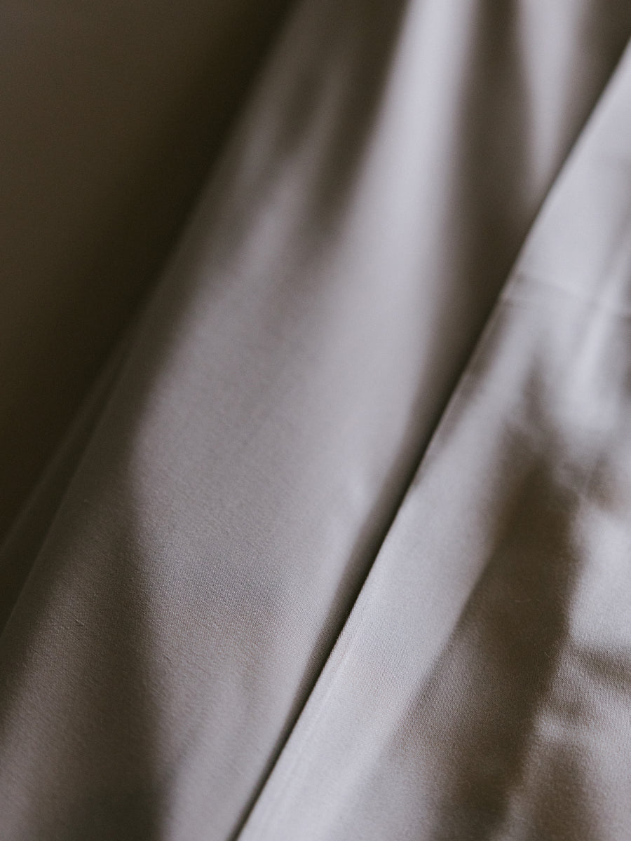 Close up of dove grey bedding |Color:Dove Grey
