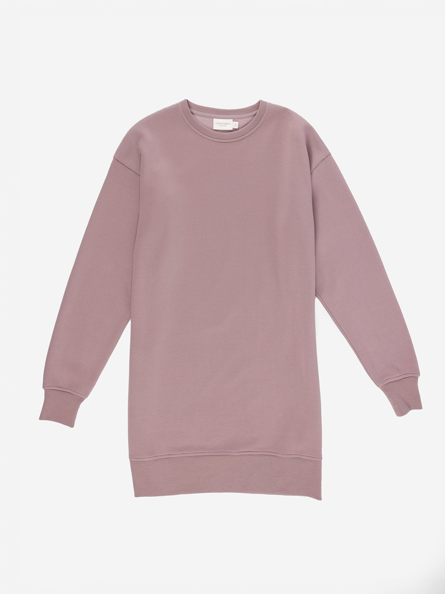 Dusty Orchid CityScape Crewneck Dress with white background 