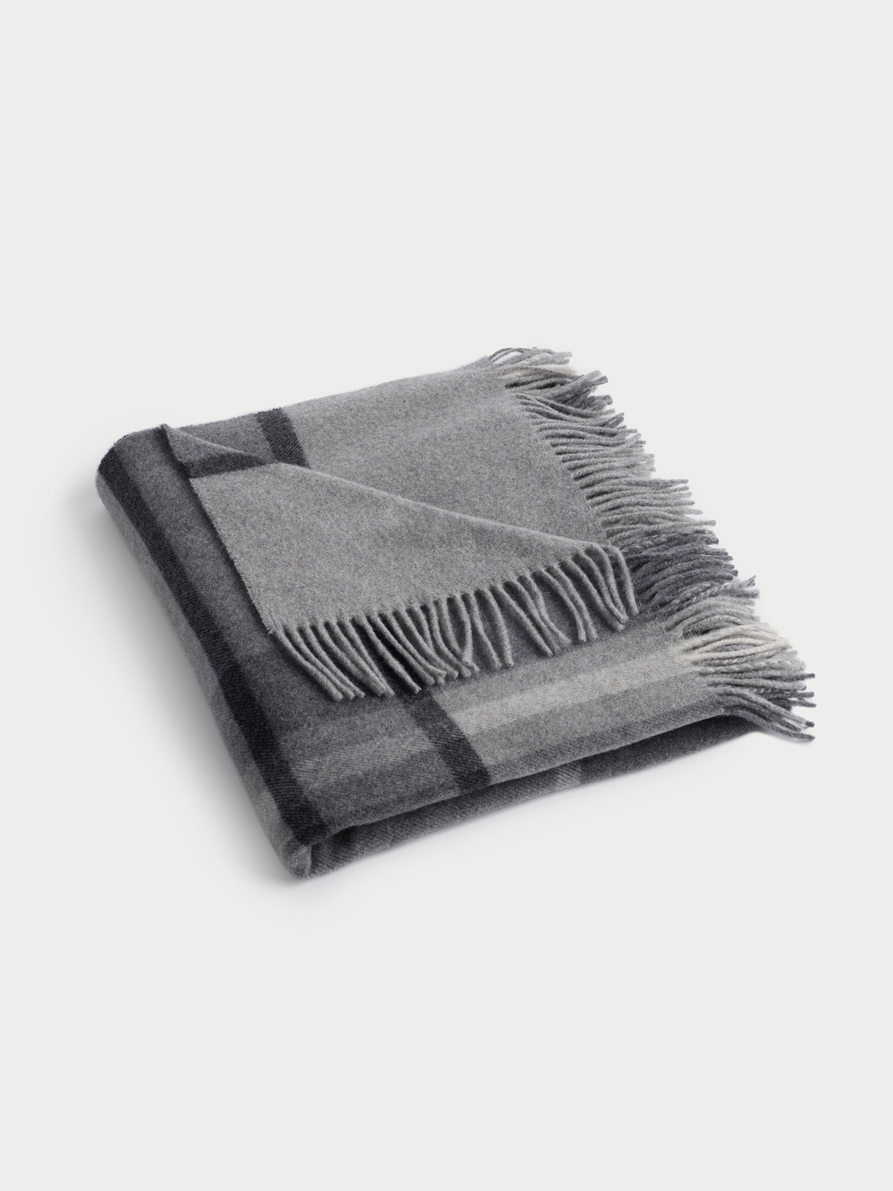 Folded grey lucca throw with white background |Color:Grey