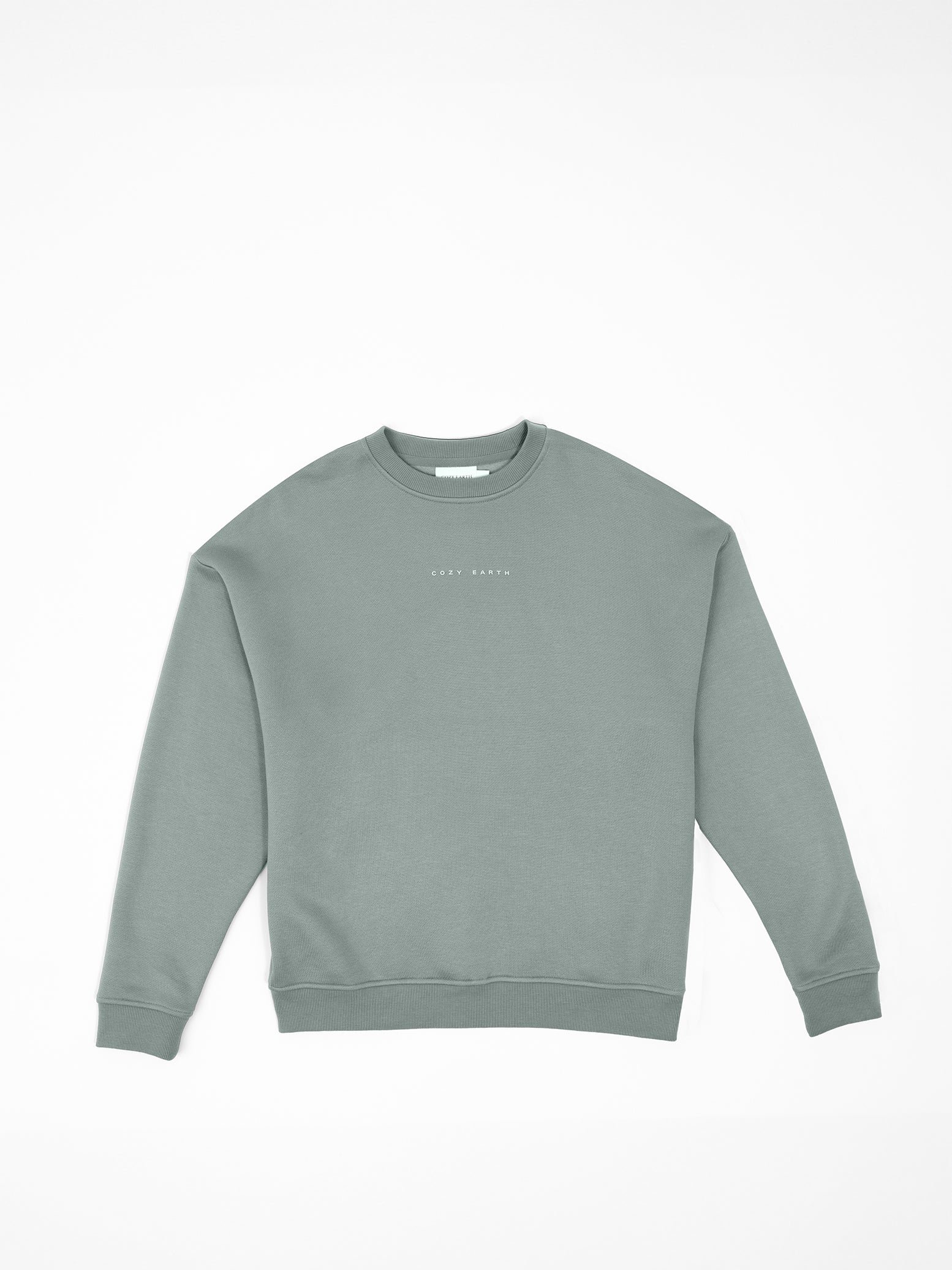 Haze CityScape Pullover Crew laying flat on a white background. 