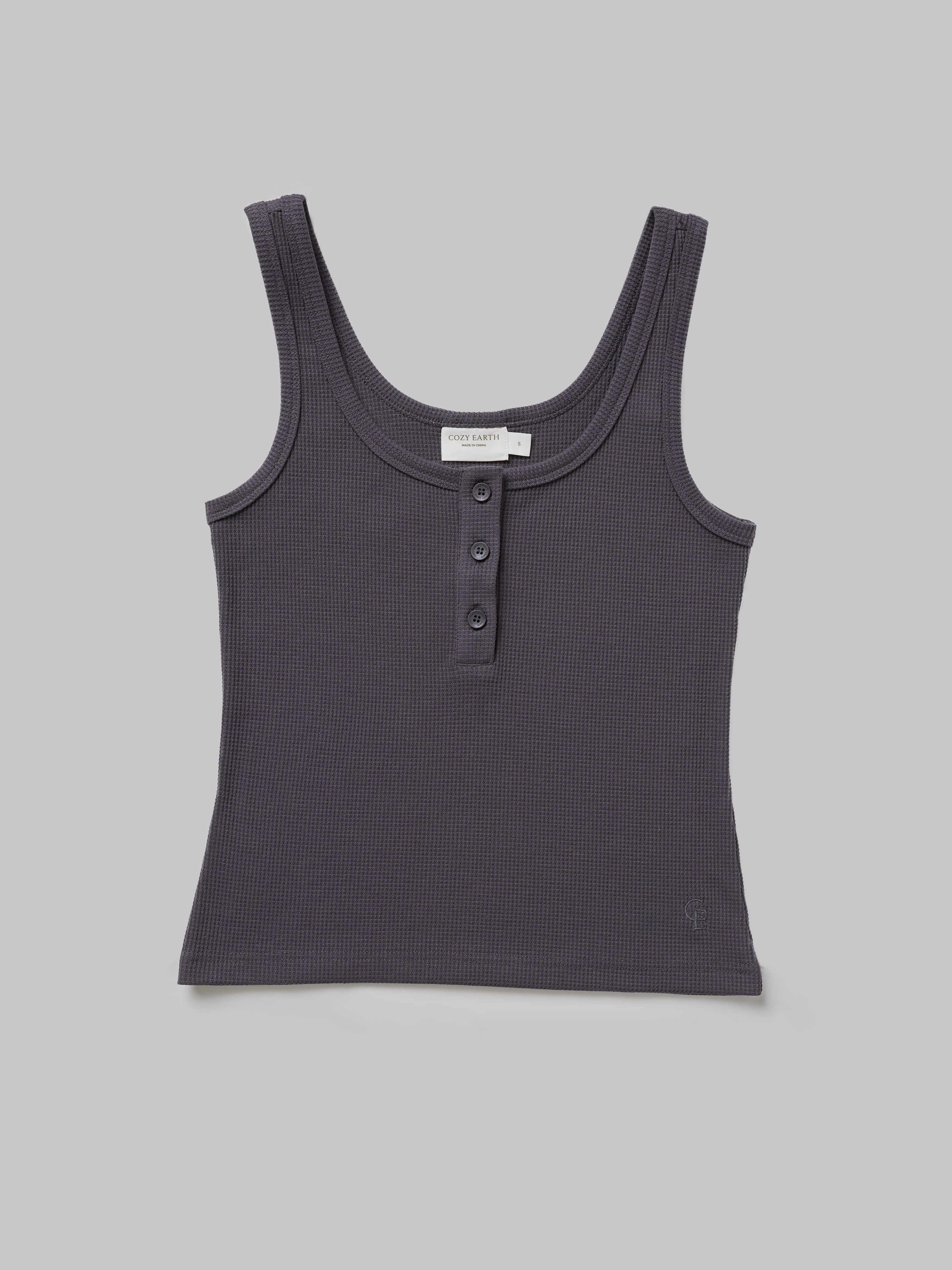 prank project Henley Bouclé Knit Tank PRE ORDER] Henley Bouclé Knit Tank