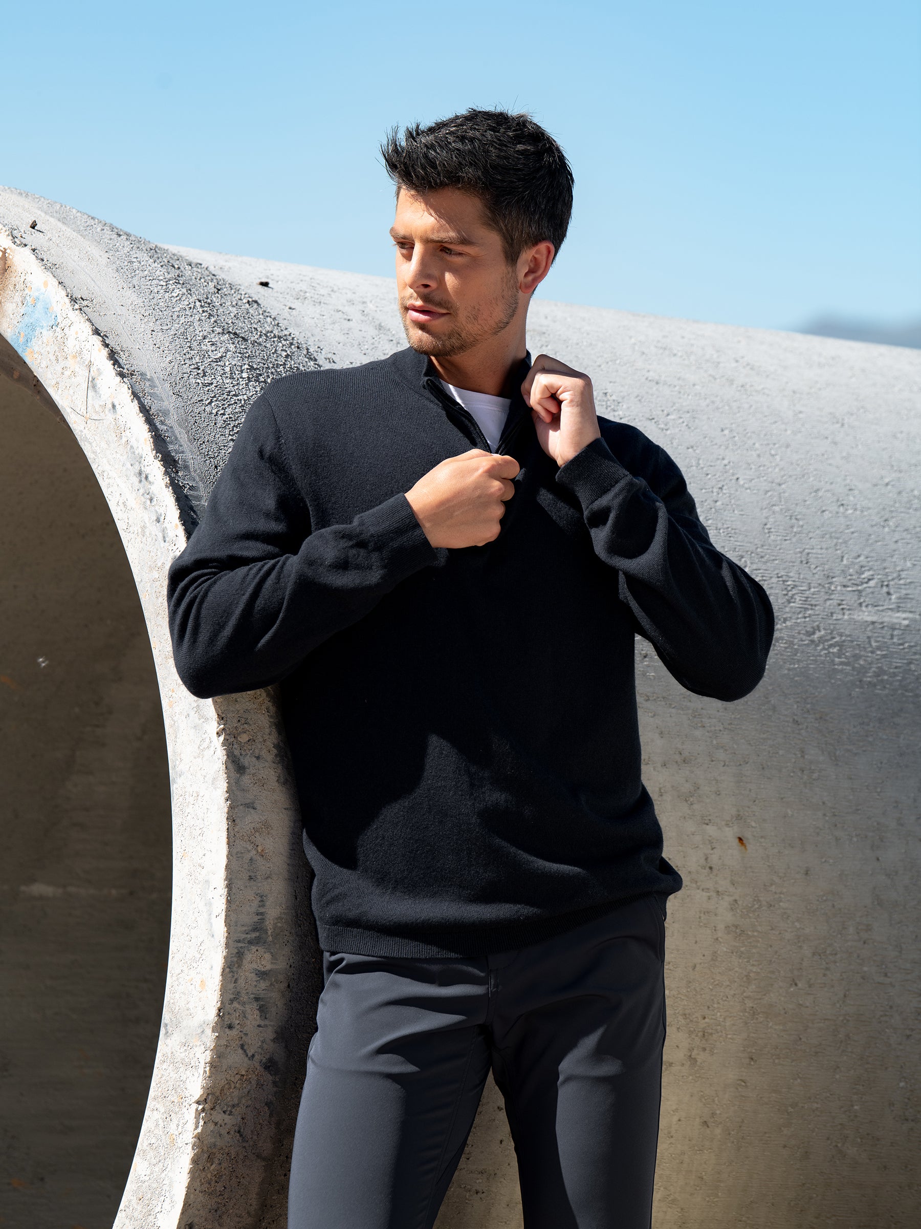 Men's Quarter Zip Sweater | Cozy Earth Men's Quarter Zip Sweater | Cozy Earth