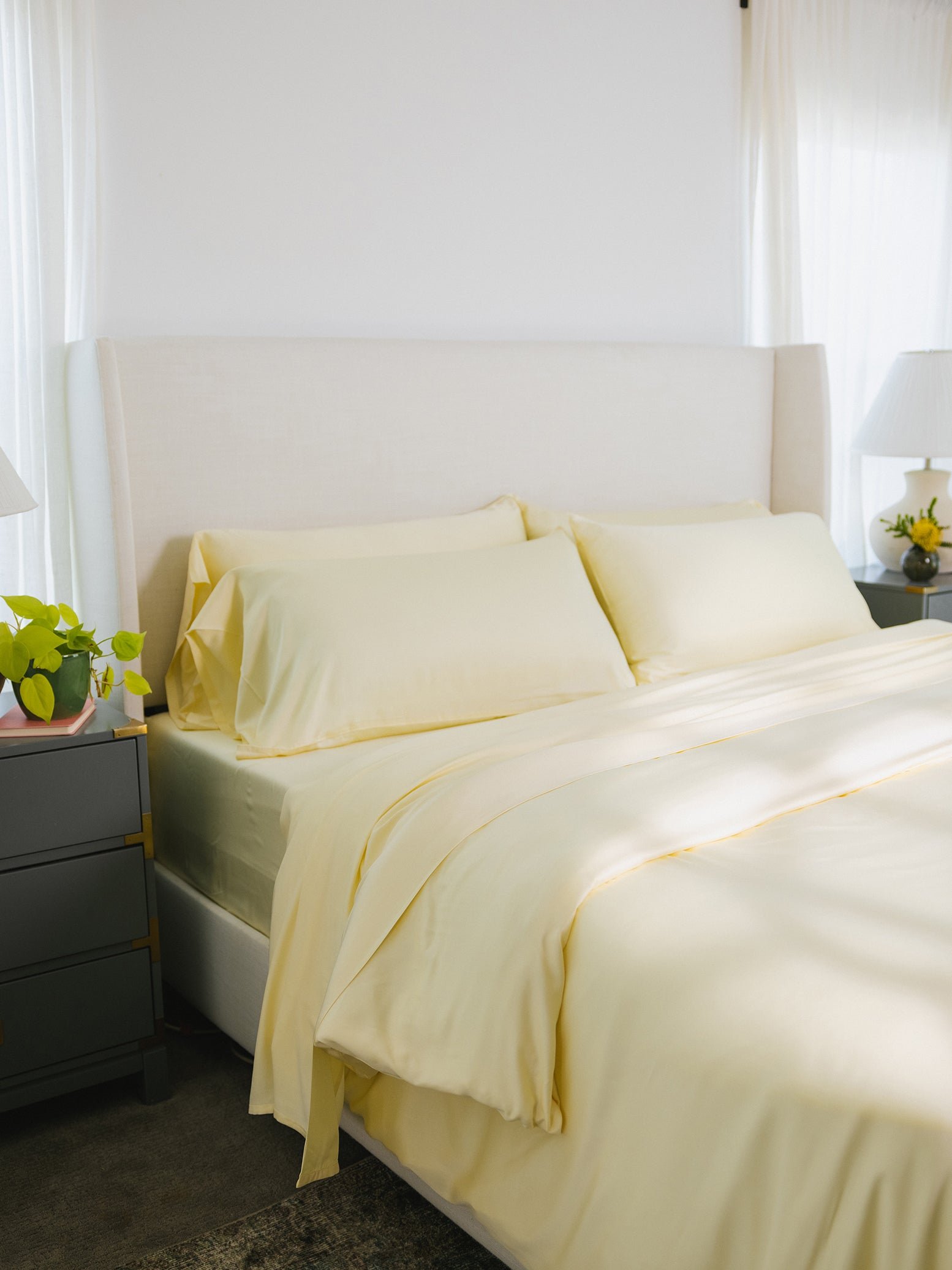 Side View of lemonade bedding 