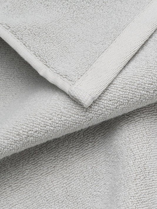 Close up of light grey luxe towel