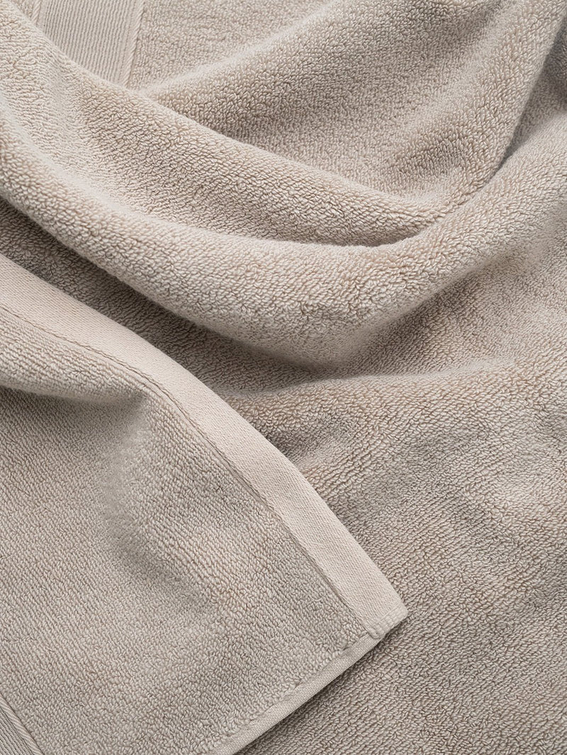 Close up of sand luxe bath towel