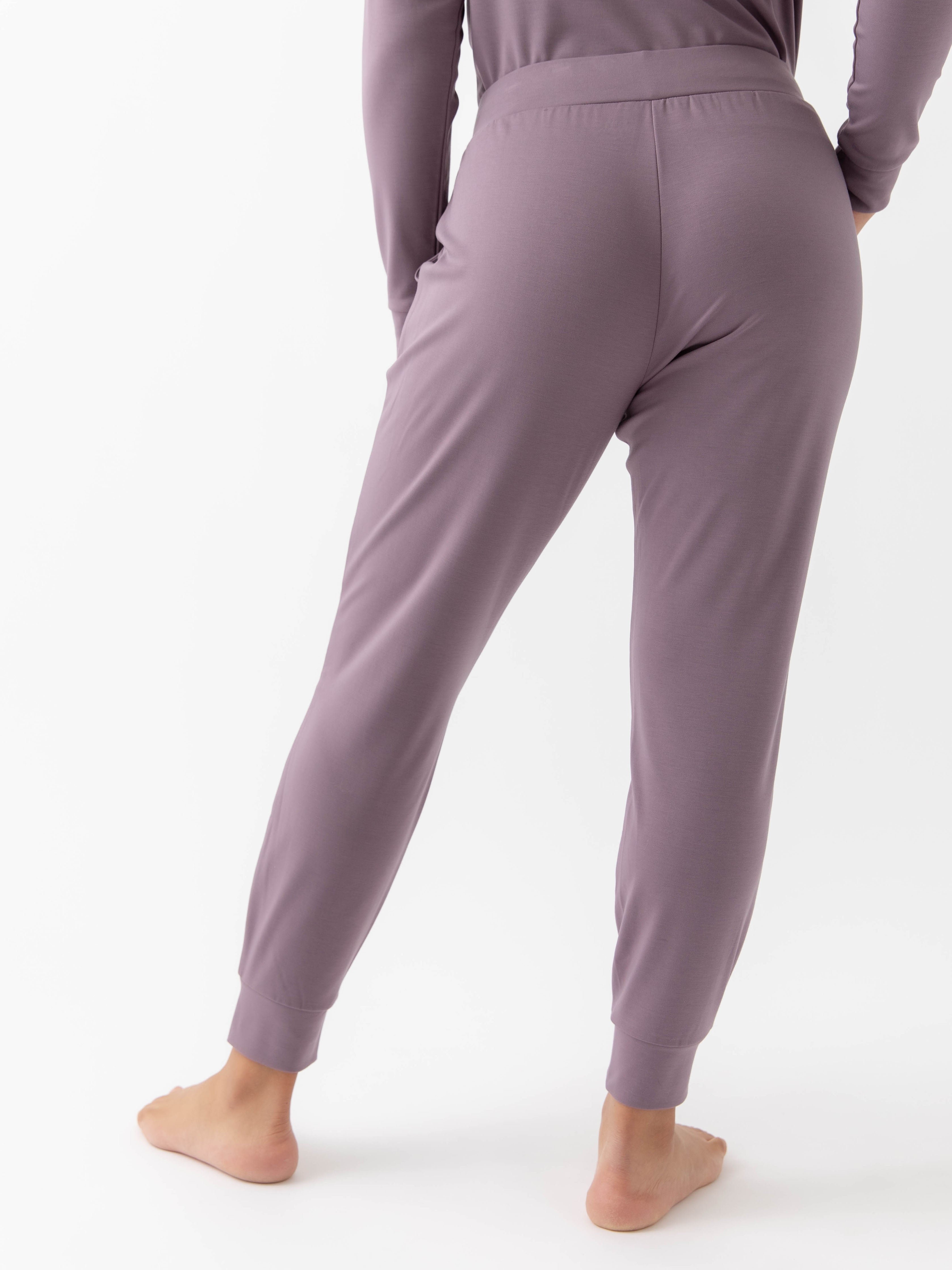 Twilight Bamboo Jogger Set. The photo was taken close up, showing off the print of the joggers. 
