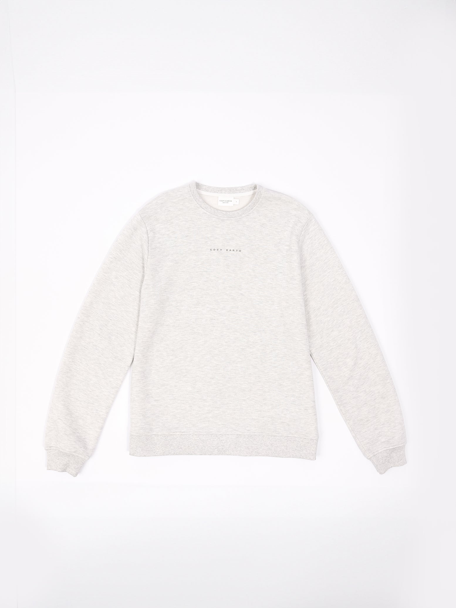 Flat lay of heather grey citycape pullover 