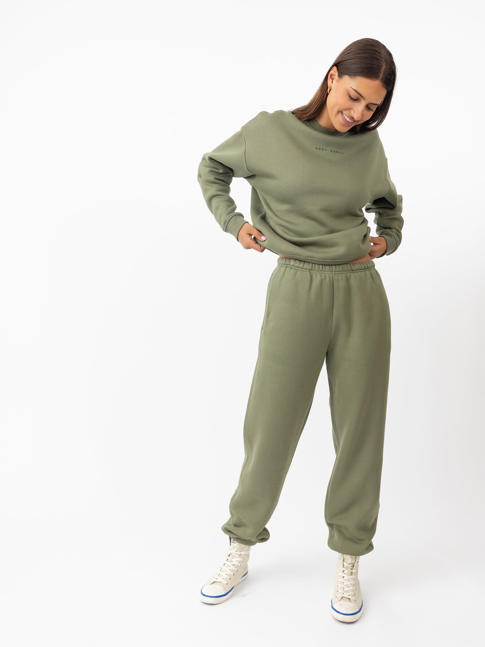  Woman wearing Juniper CityScape Sweat Pant with white background 