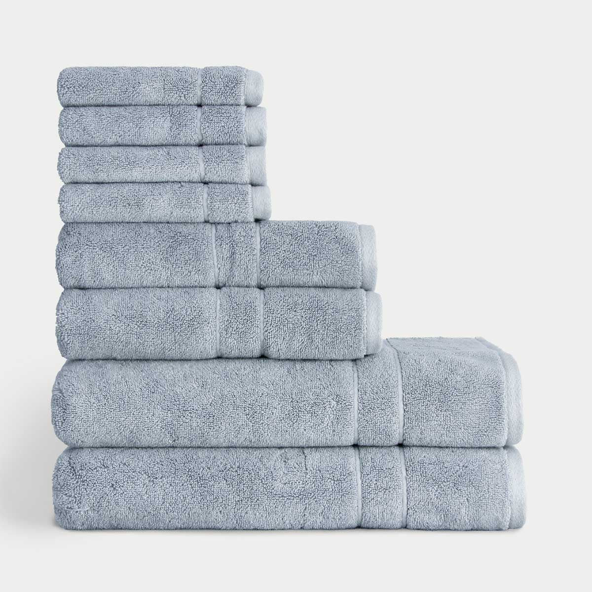 Premium Plush Bath Towel Set in the color Harbor Mist. Photo of Premium Plush Bath Towel Set taken with white background 