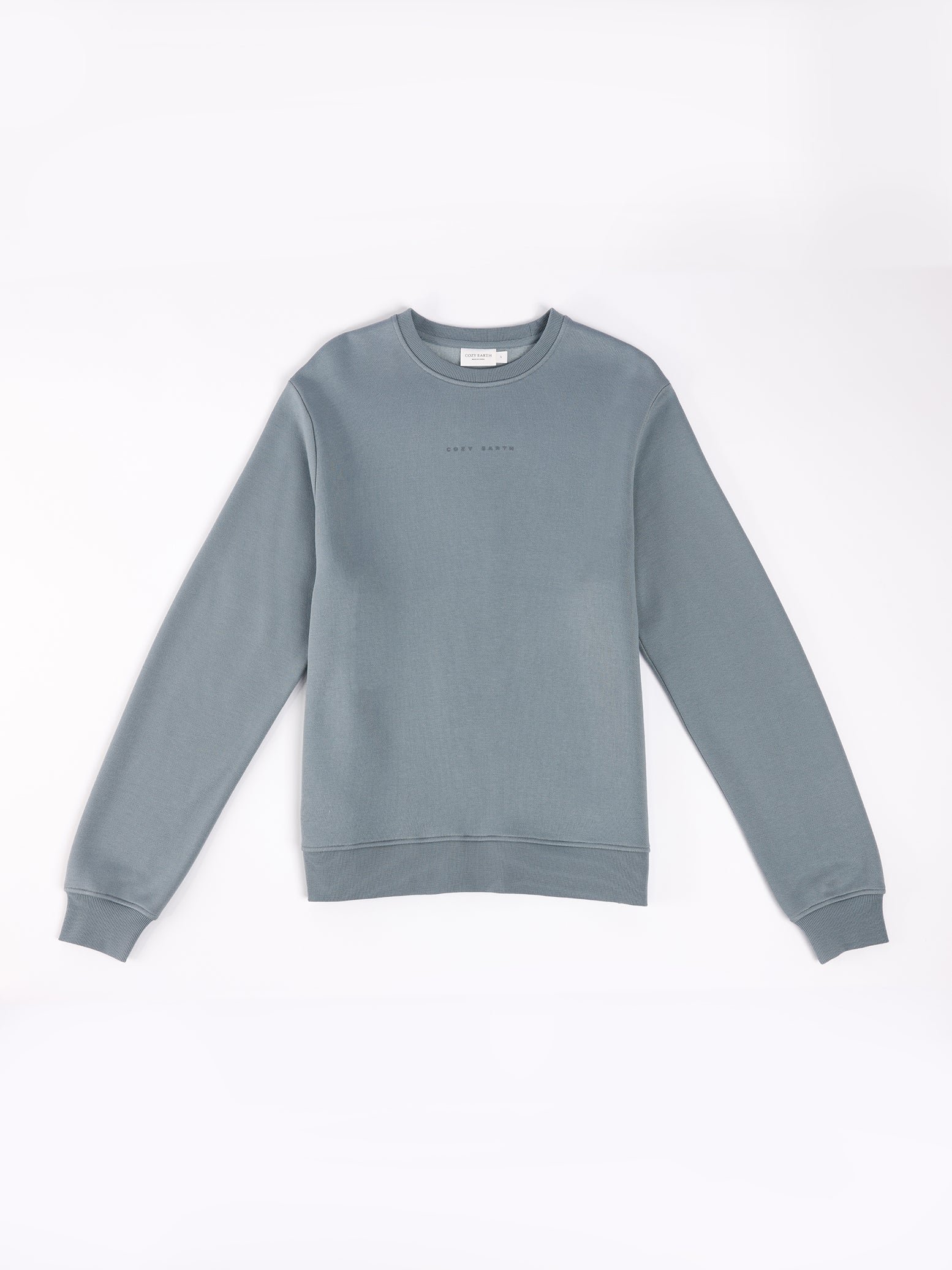 Smokey Blue CityScape Crewneck with white background 