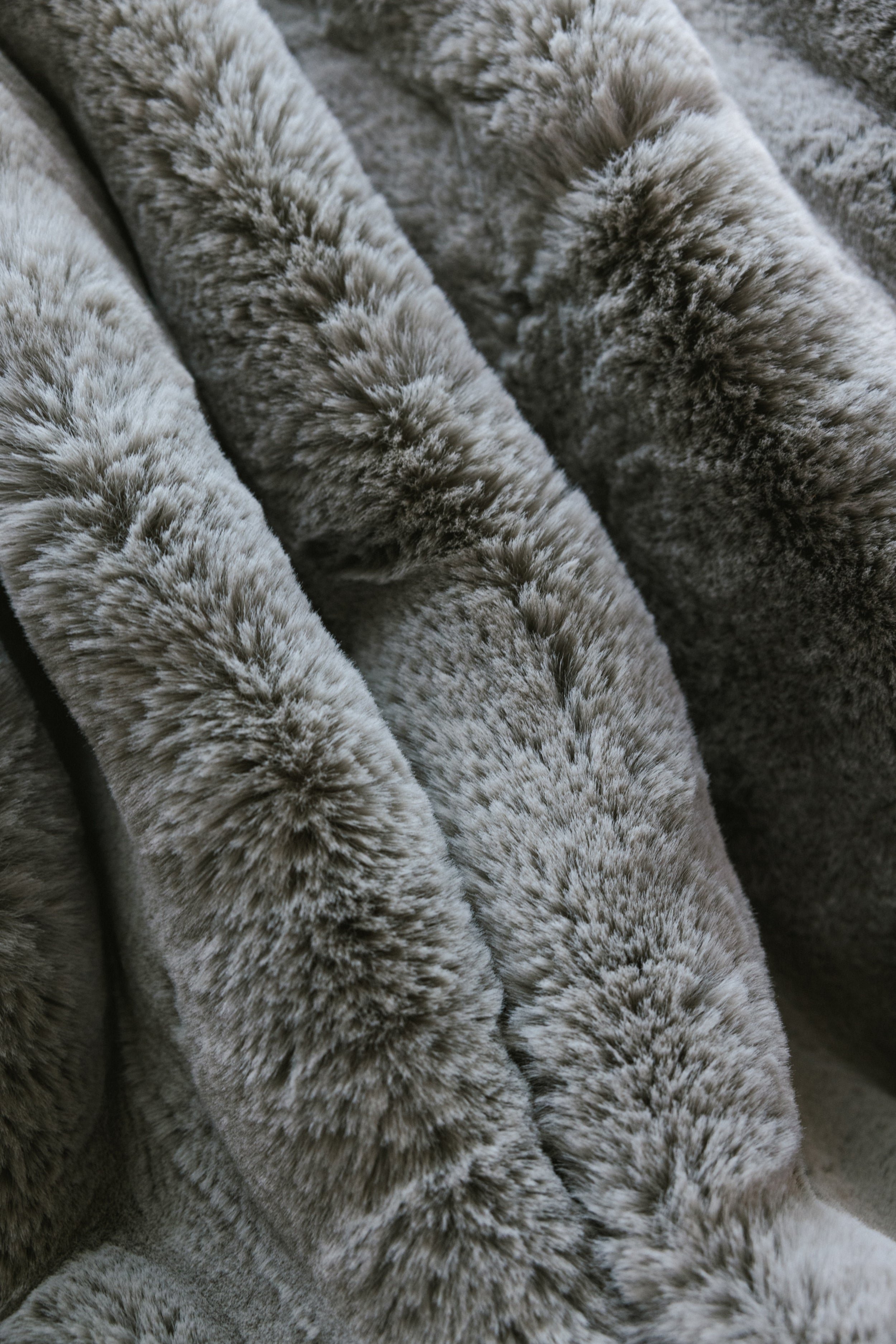 Close up of Dove Grey Oversized Throw Cuddle Blanket 
