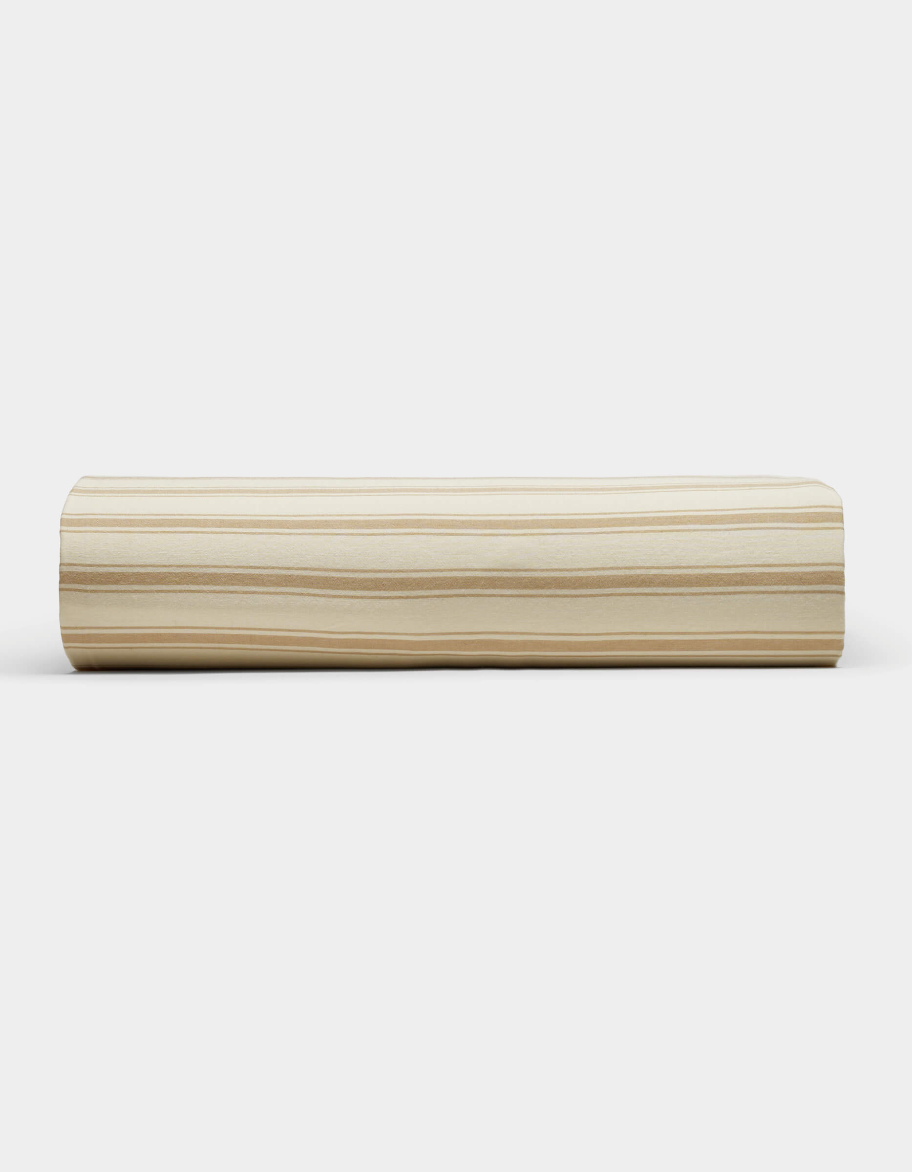 The Cozy Earth Soft-Wash Cotton Sheet Set is shown in a light, neutral palette with subtle horizontal beige and cream stripes, displayed against a plain white background.